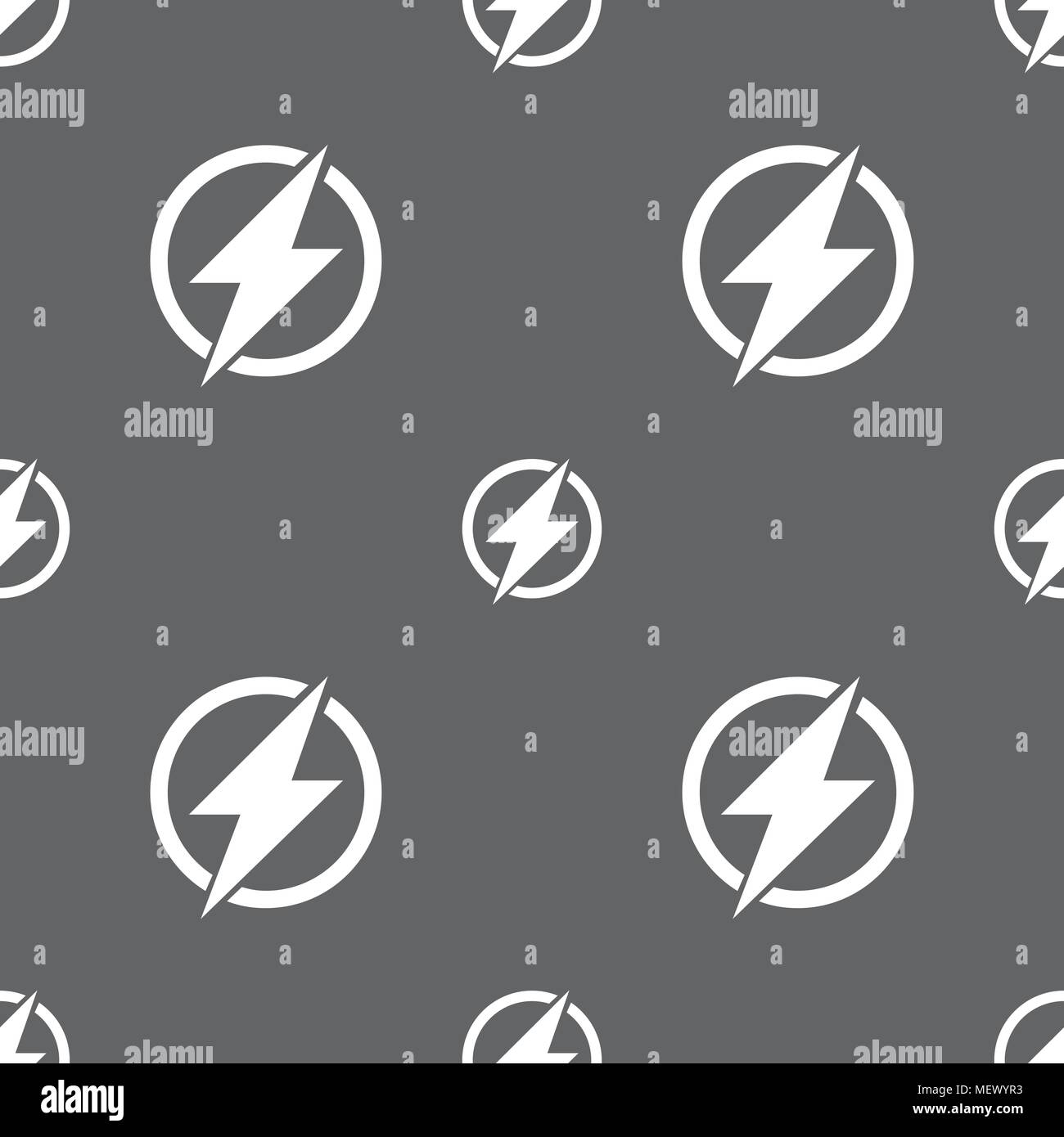 Photo flash sign icon. Lightning symbol. Seamless pattern on a gray ...