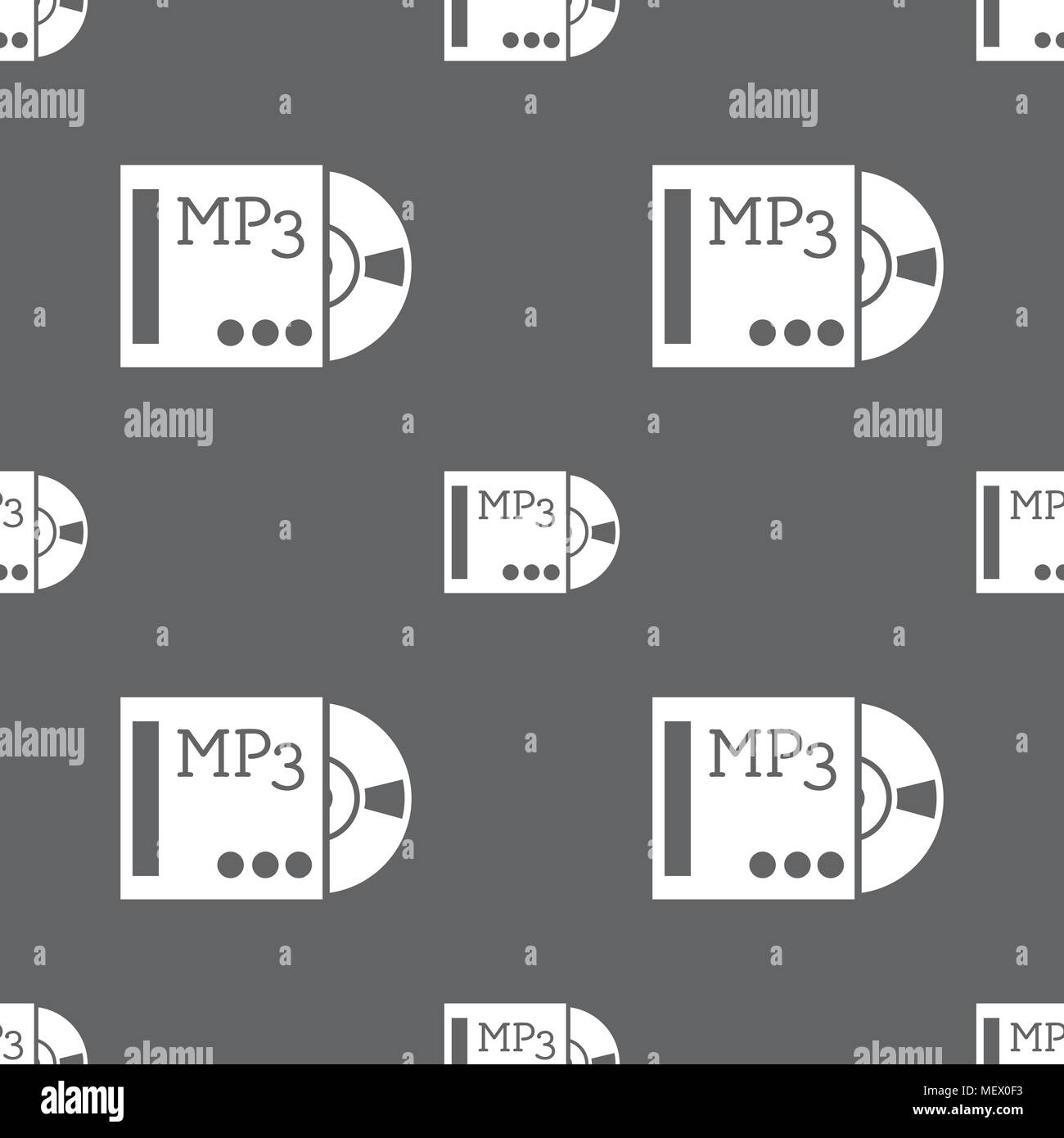 mp3 player icon sign. Seamless pattern on a gray background. Vector illustration Stock Vector
