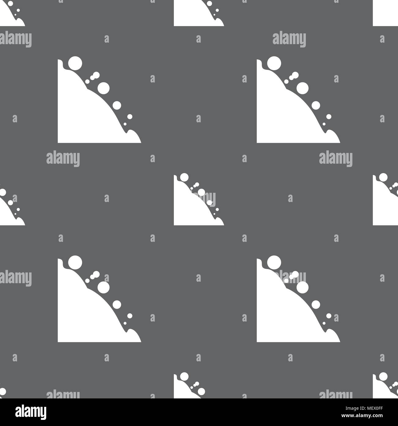 Rockfall icon. Seamless pattern on a gray background. Vector illustration Stock Vector