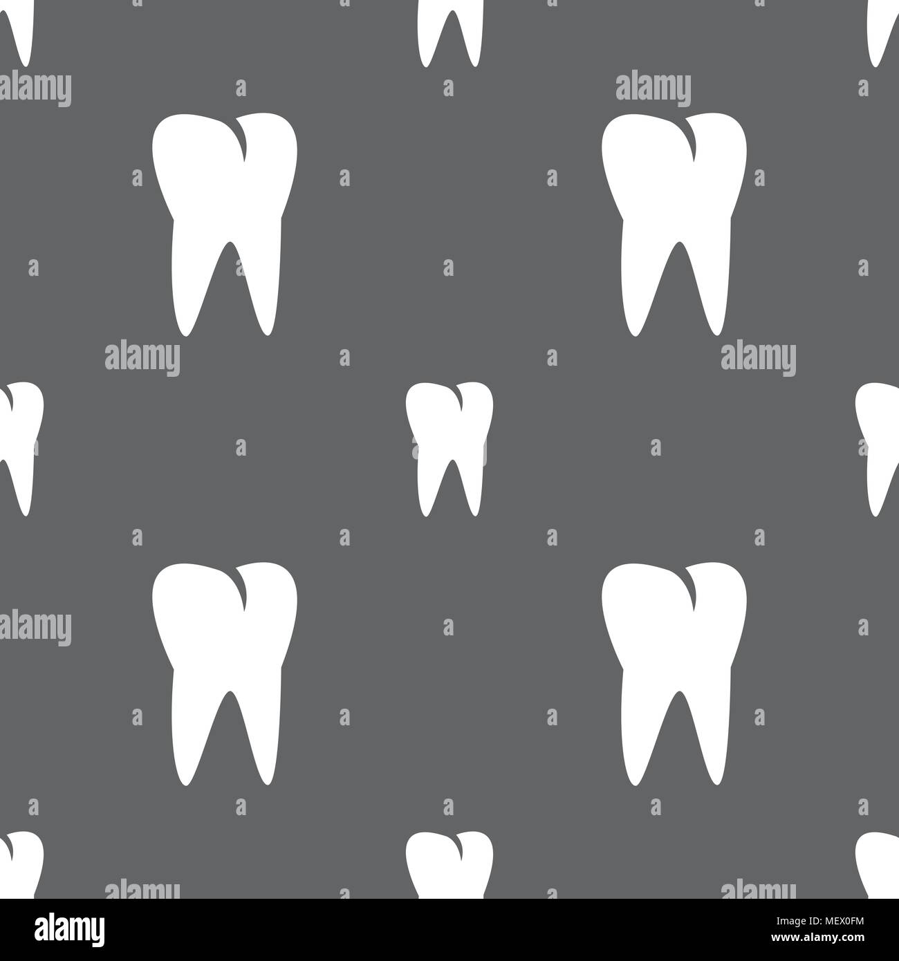 tooth icon. Seamless pattern on a gray background. Vector illustration ...