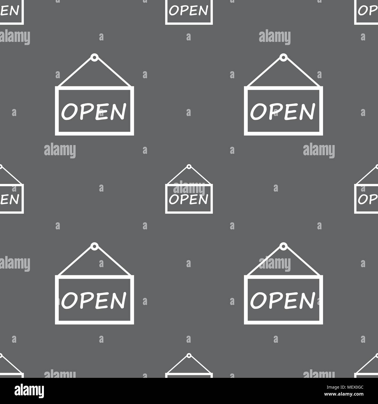 open icon sign. Seamless pattern on a gray background. Vector ...