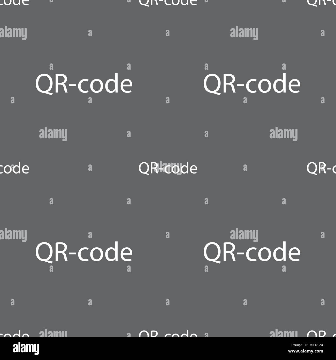 Qr code sign icon. Scan code symbol. Seamless pattern on a gray ...