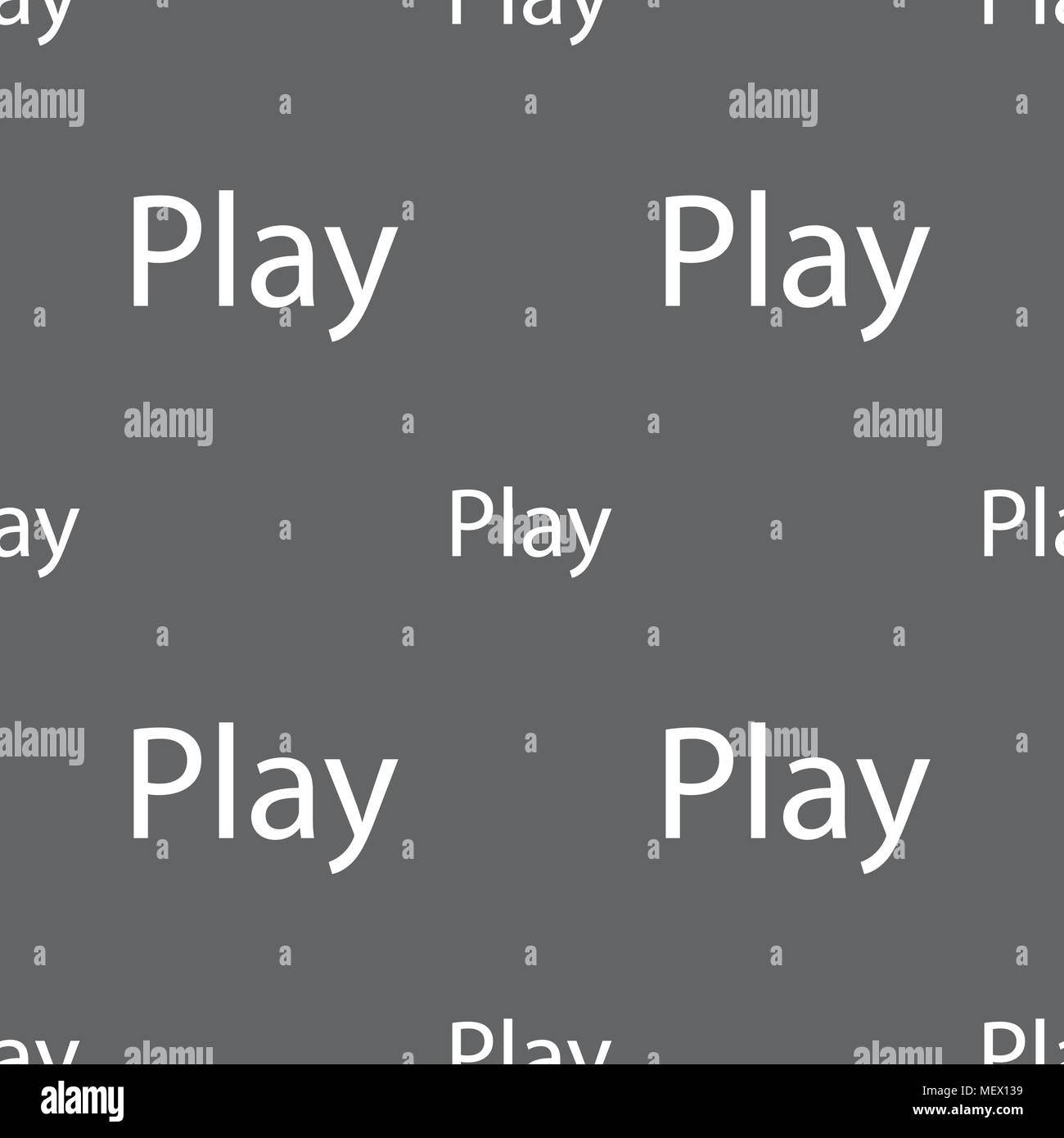Play sign icon. symbol. Seamless pattern on a gray background. Vector ...