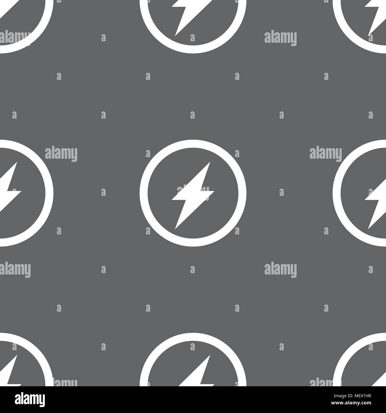 Photo flash sign icon. Lightning symbol. Seamless pattern on a gray ...