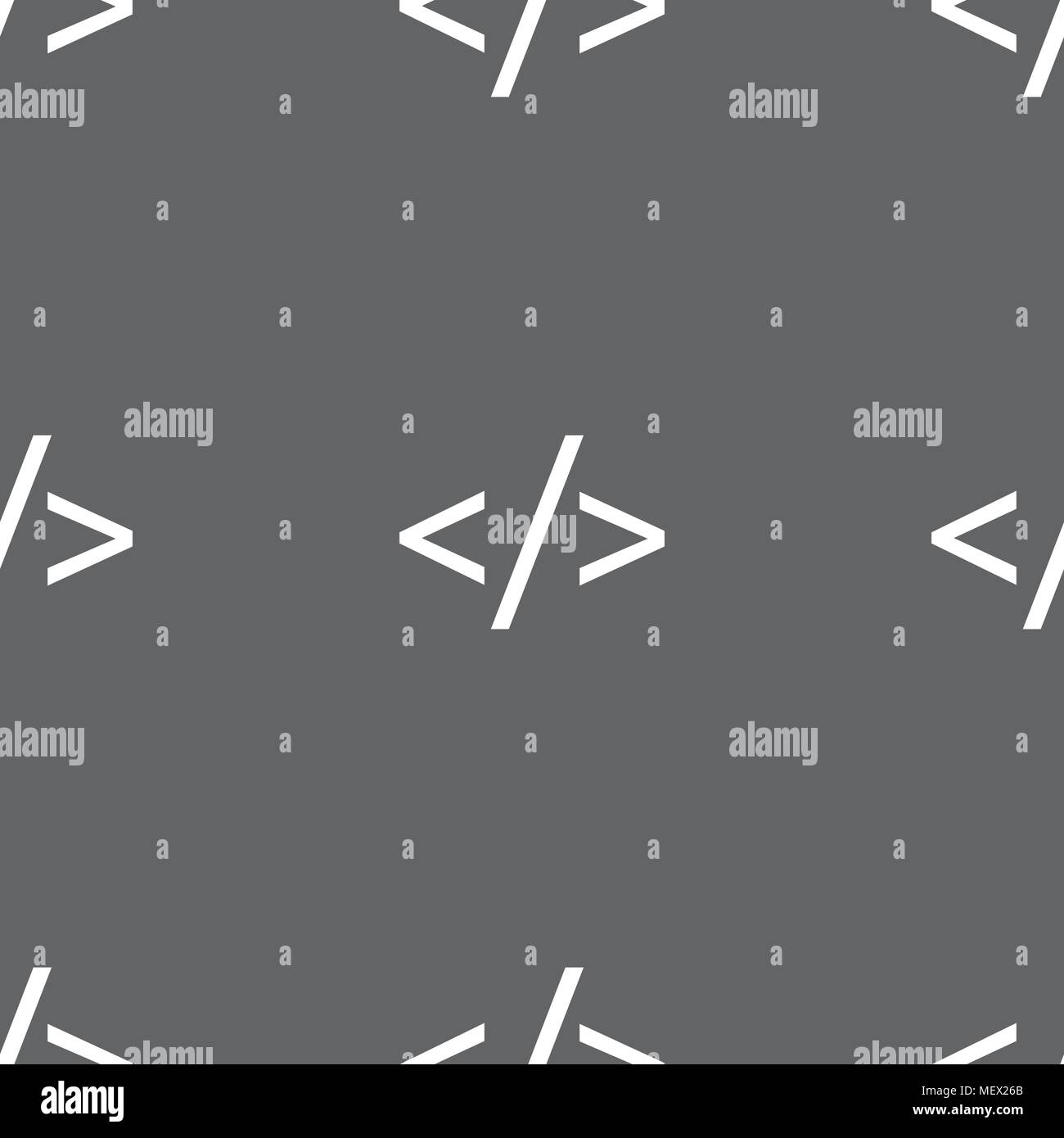 Code sign icon. Programming language symbol. Seamless pattern on a gray ...