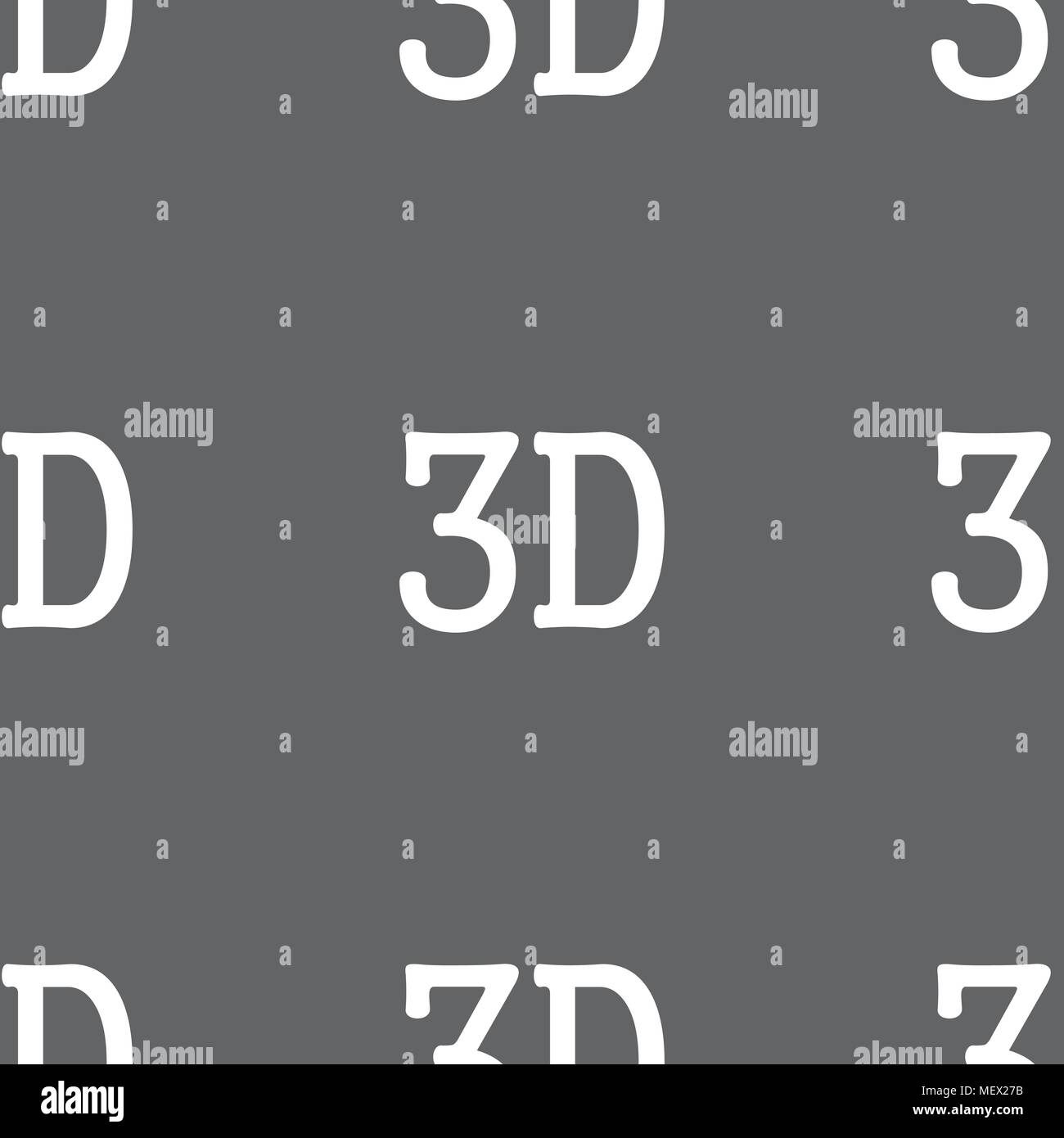 3D sign icon. 3D New technology symbol. Seamless pattern on a gray ...