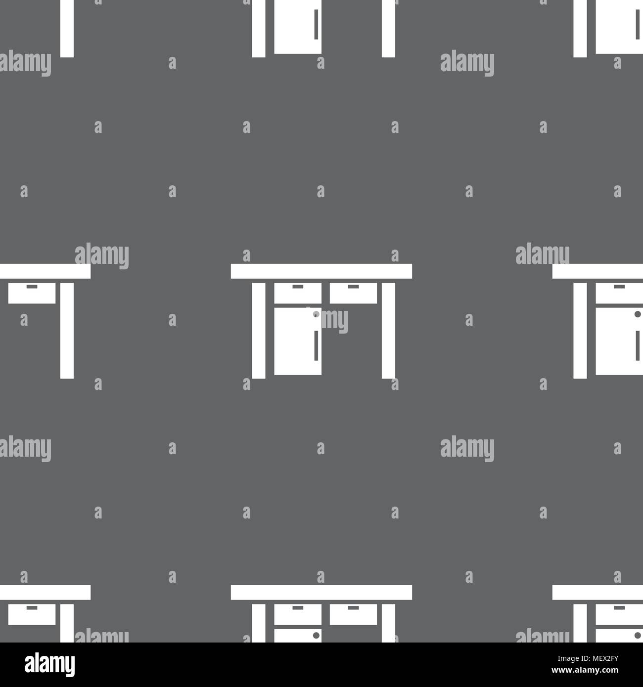 Table icon sign. Seamless pattern on a gray background. Vector ...