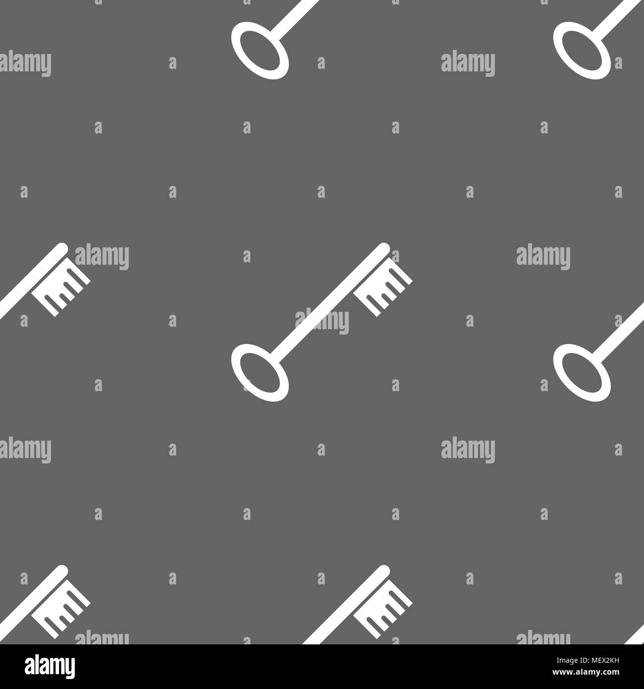 Key icon sign. Seamless pattern on a gray background. Vector illustration Stock Vector