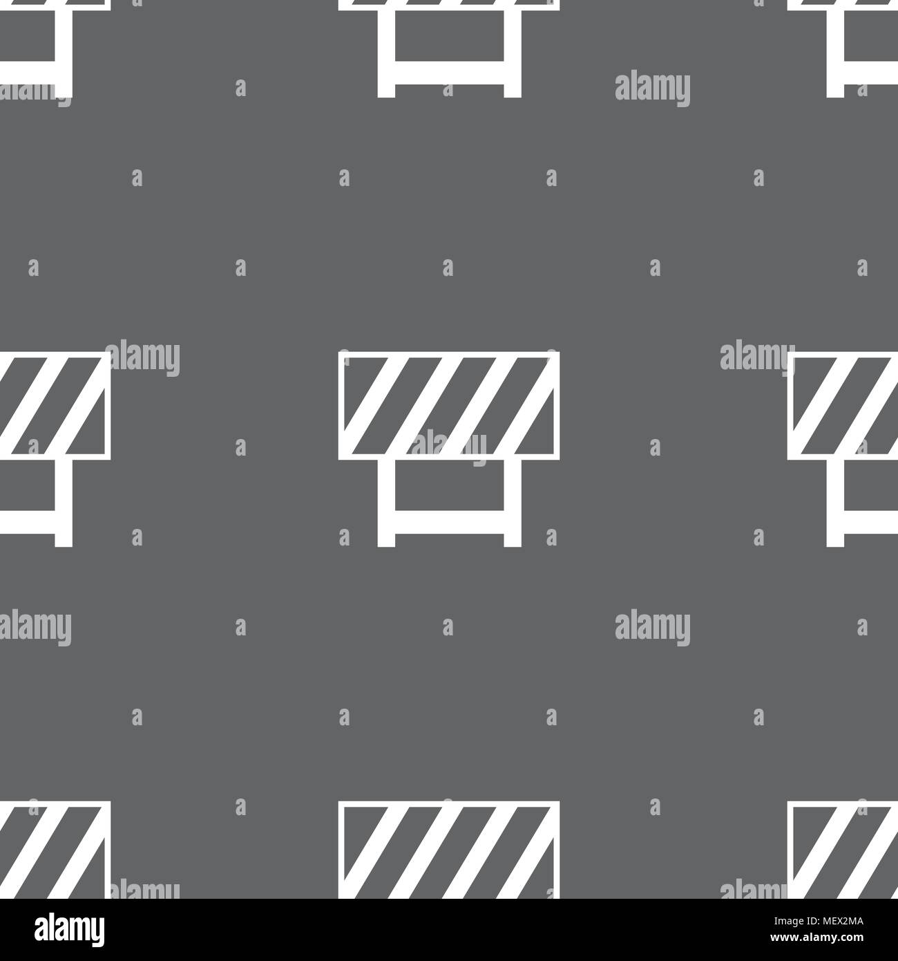 road barrier icon sign. Seamless pattern on a gray background. Vector ...