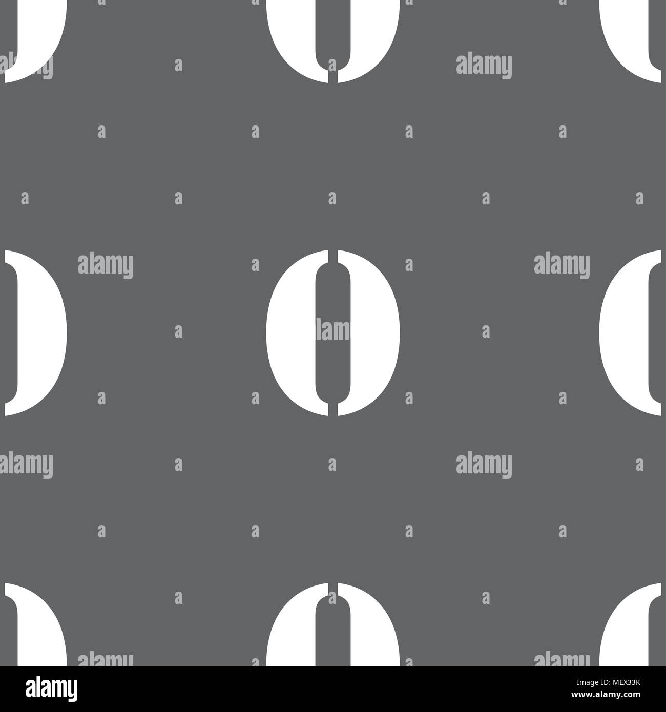 number zero icon sign. Seamless pattern on a gray background. Vector ...