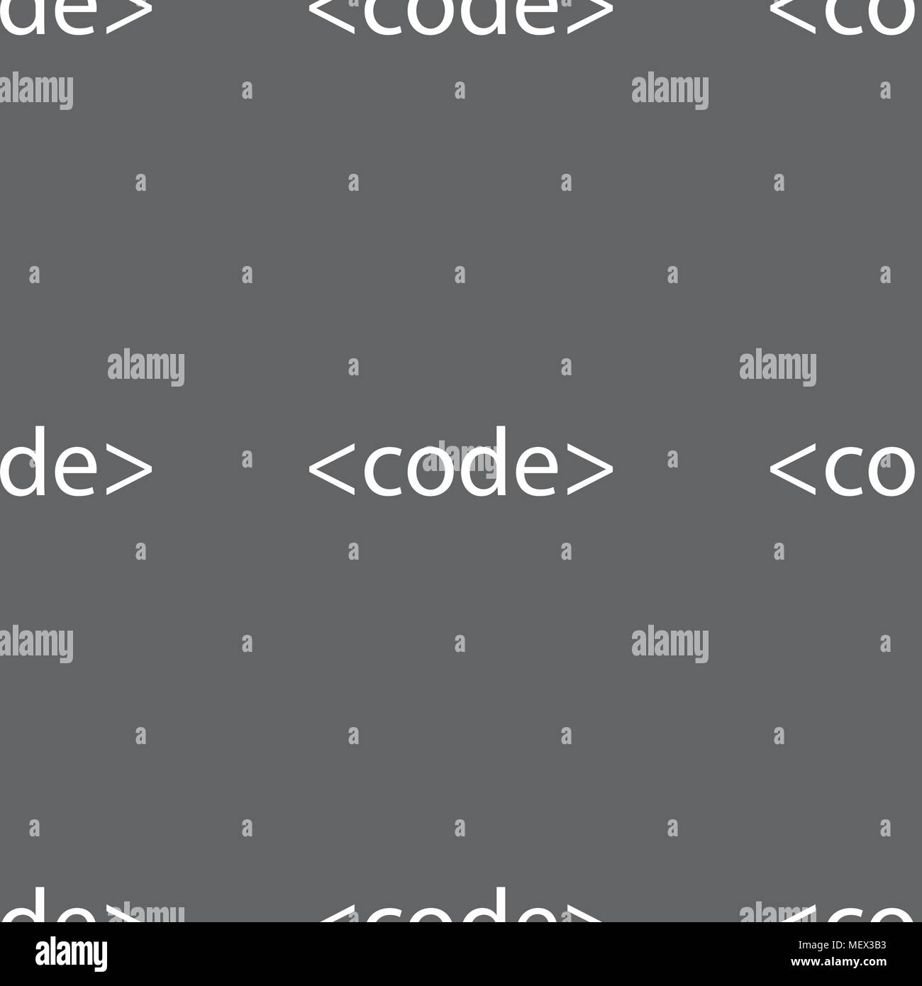 Code sign icon. Programming language symbol. Seamless pattern on a gray ...