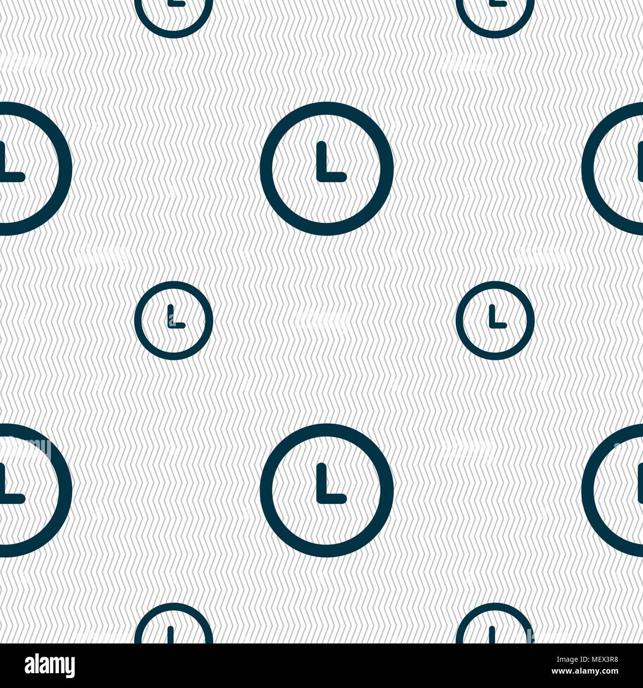clock icon sign. Seamless pattern with geometric texture. Vector ...