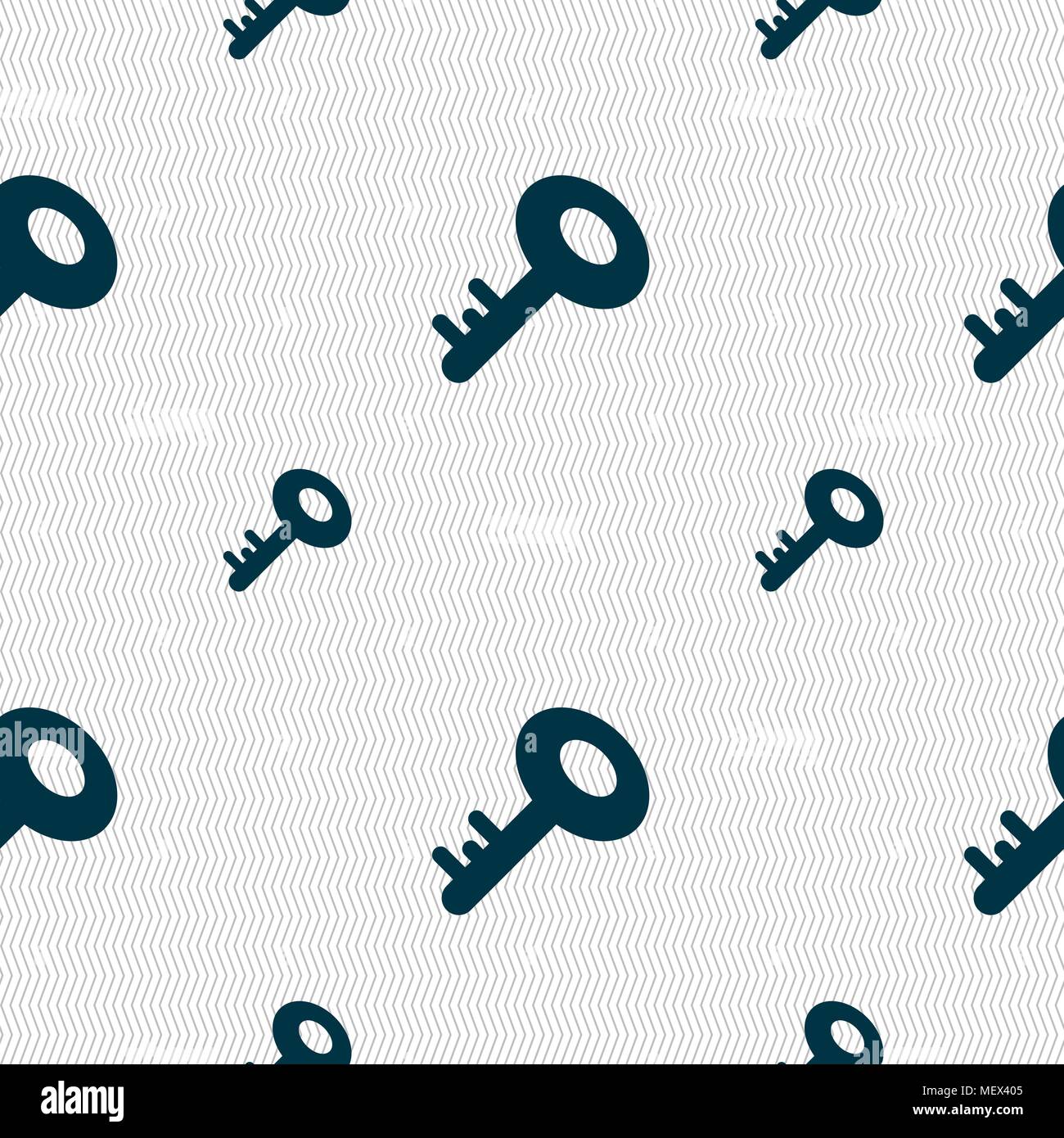 Key icon sign. Seamless pattern with geometric texture. Vector illustration Stock Vector