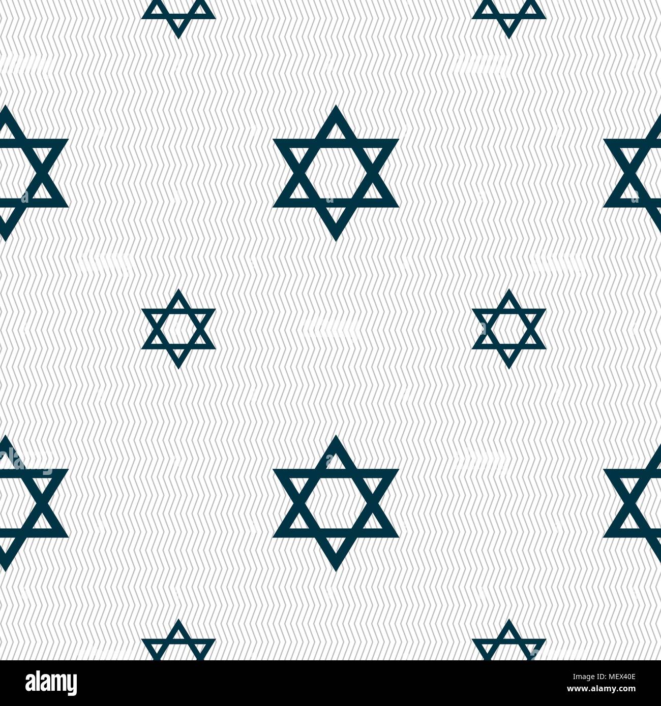 pentagram icon sign. Seamless pattern with geometric texture. Vector illustration Stock Vector