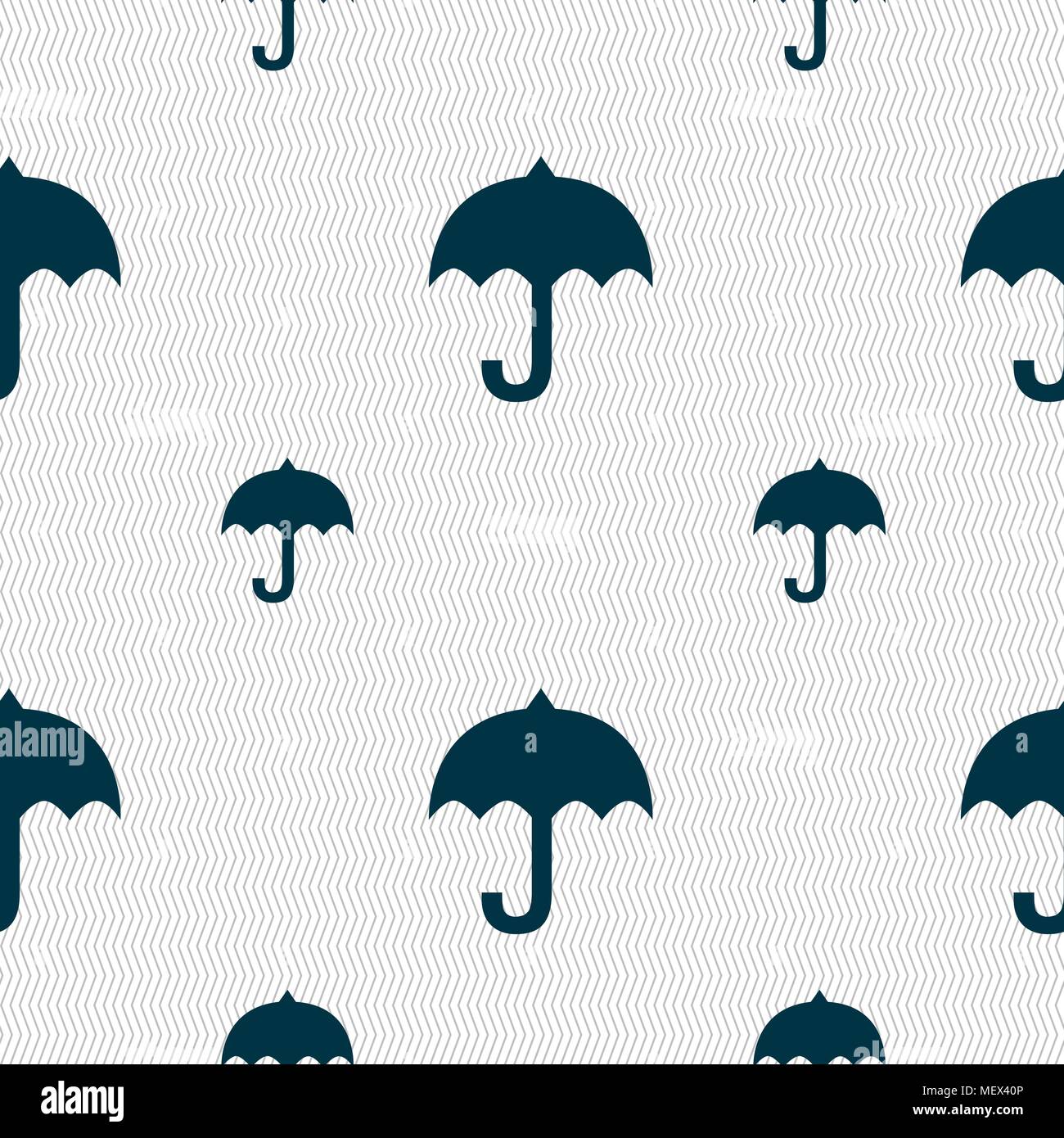 umbrella icon sign. Seamless pattern with geometric texture. Vector illustration Stock Vector