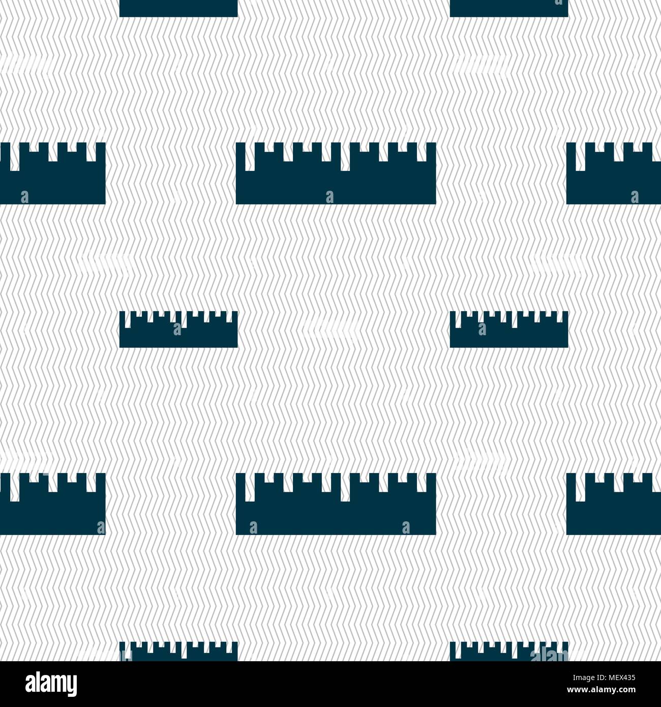ruler icon sign. Seamless pattern with geometric texture. Vector ...
