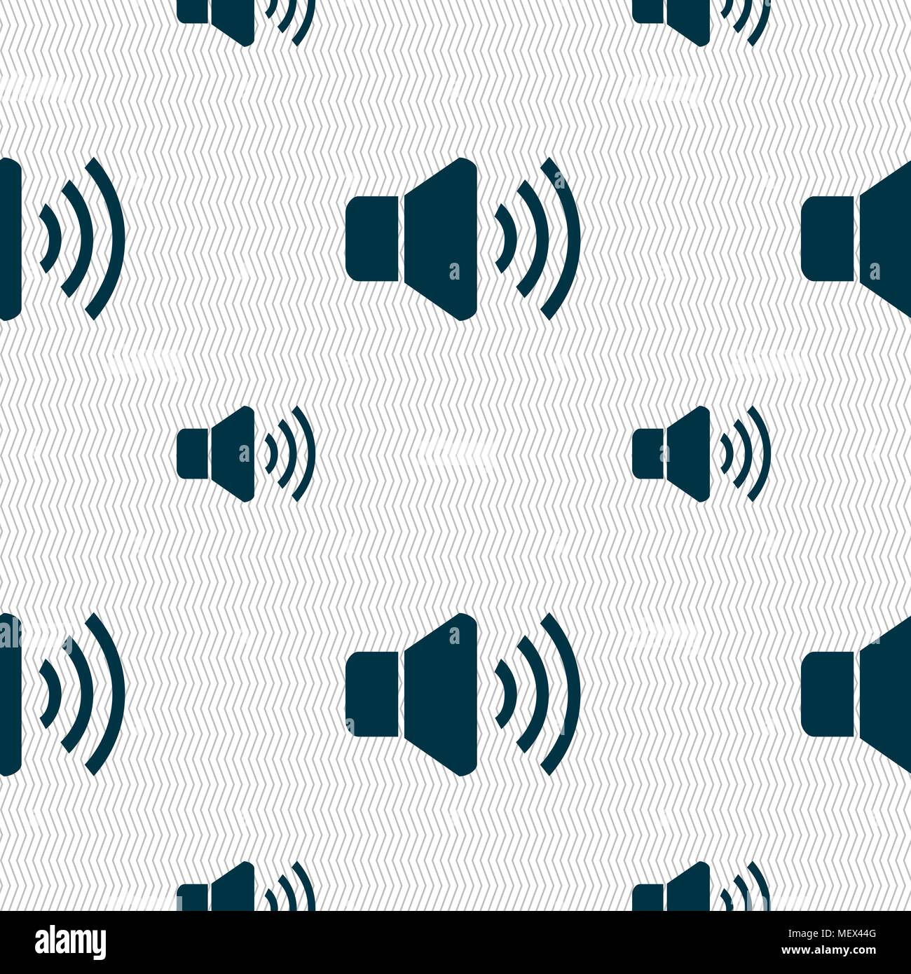 Speaker volume icon sign. Seamless pattern with geometric texture. Vector illustration Stock Vector