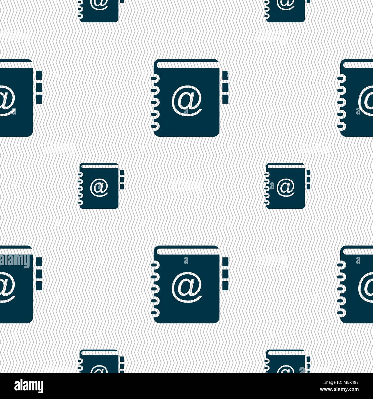 Notebook, address, phone book icon sign. Seamless pattern with ...