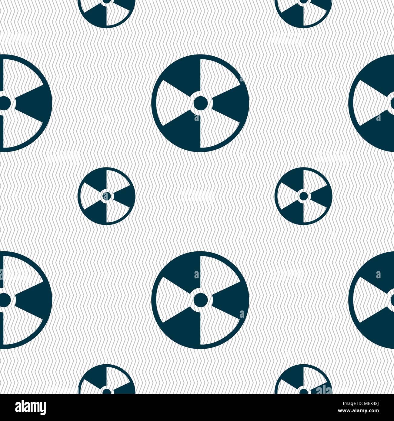 radioactive icon sign. Seamless pattern with geometric texture. Vector illustration Stock Vector