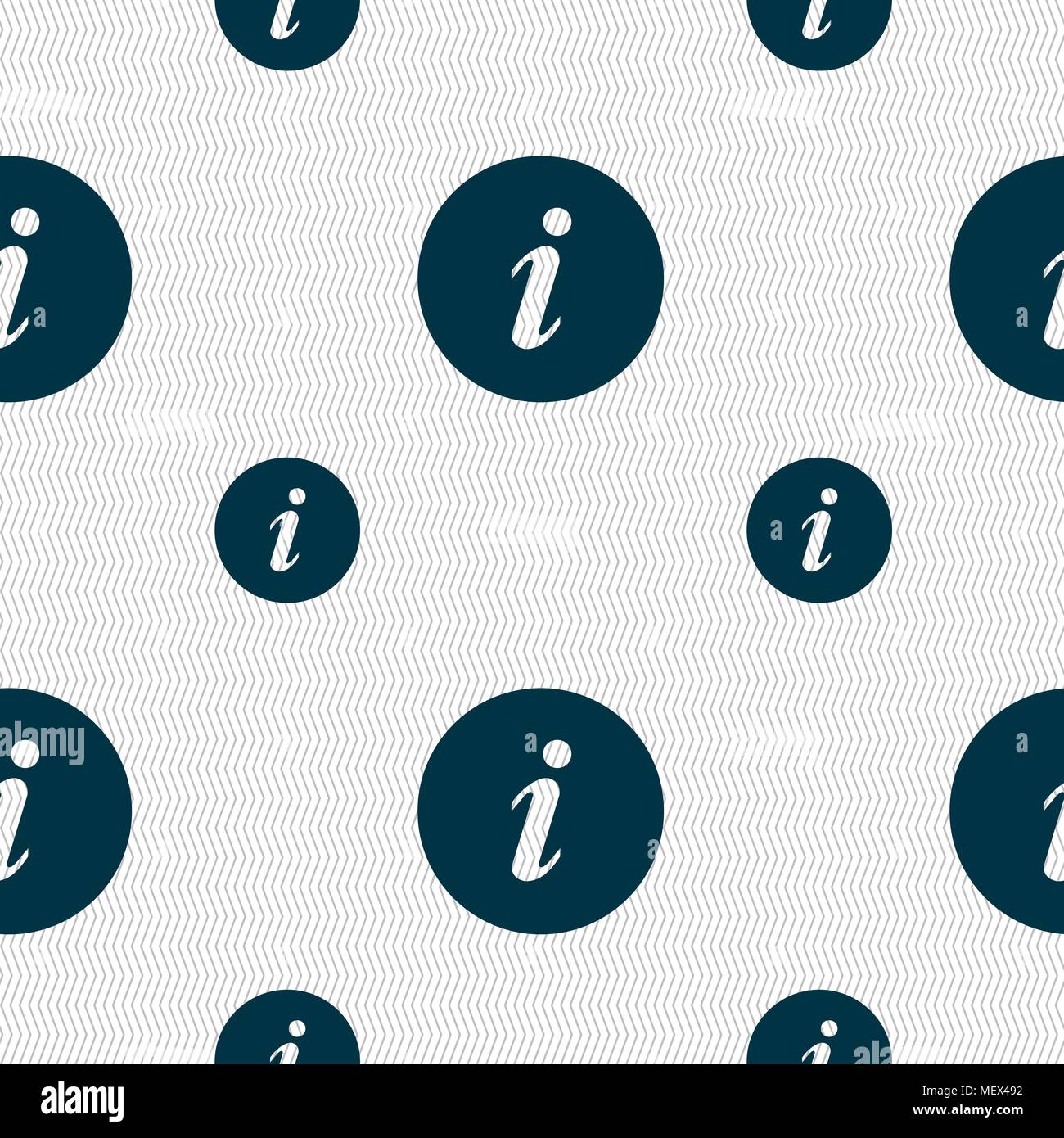 info icon sign. Seamless pattern with geometric texture. Vector illustration Stock Vector