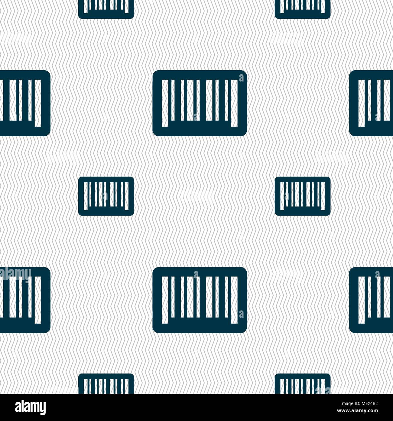 barcode icon sign. Seamless pattern with geometric texture. Vector illustration Stock Vector
