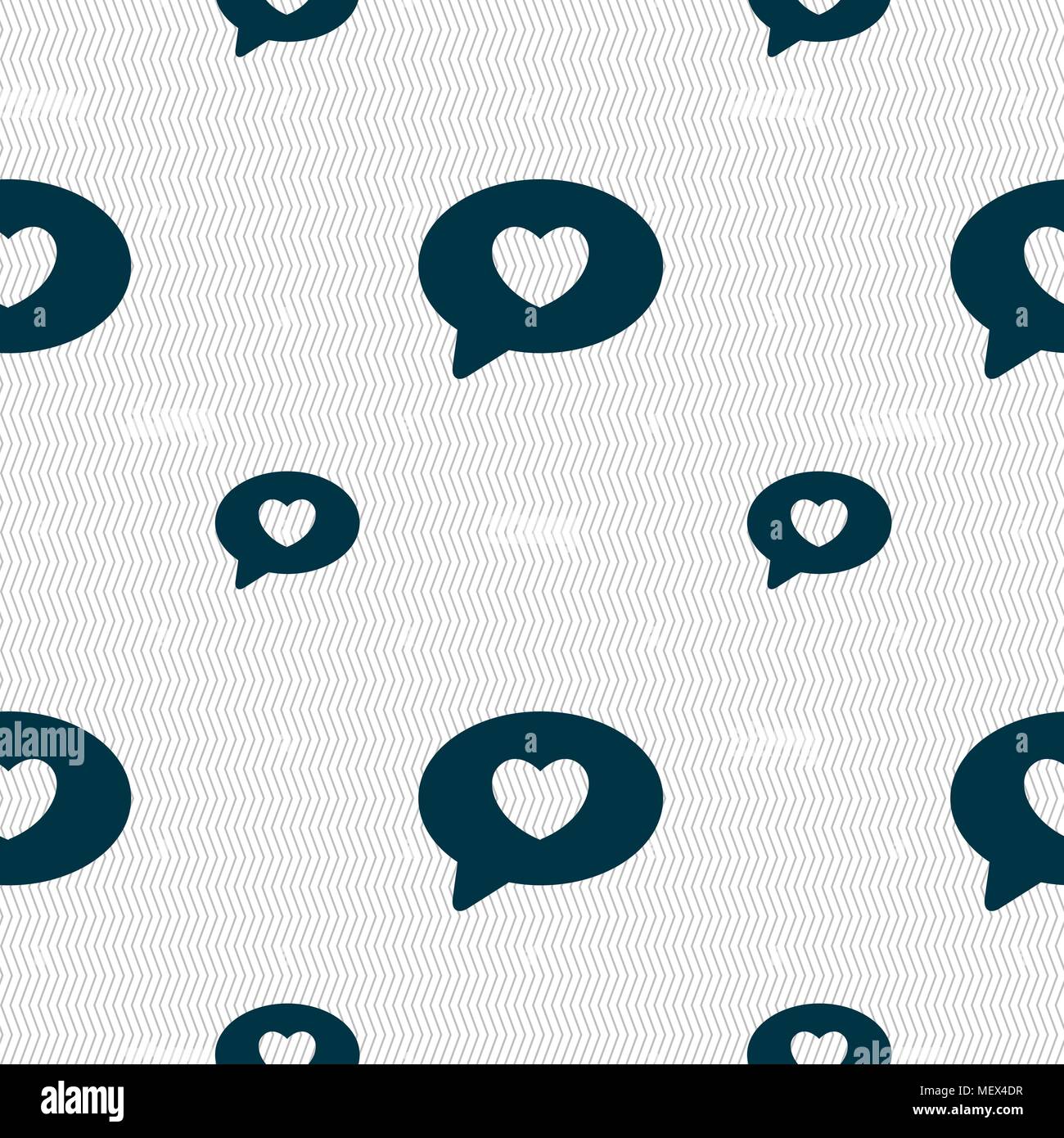 Heart icon sign. Seamless pattern with geometric texture. Vector illustration Stock Vector