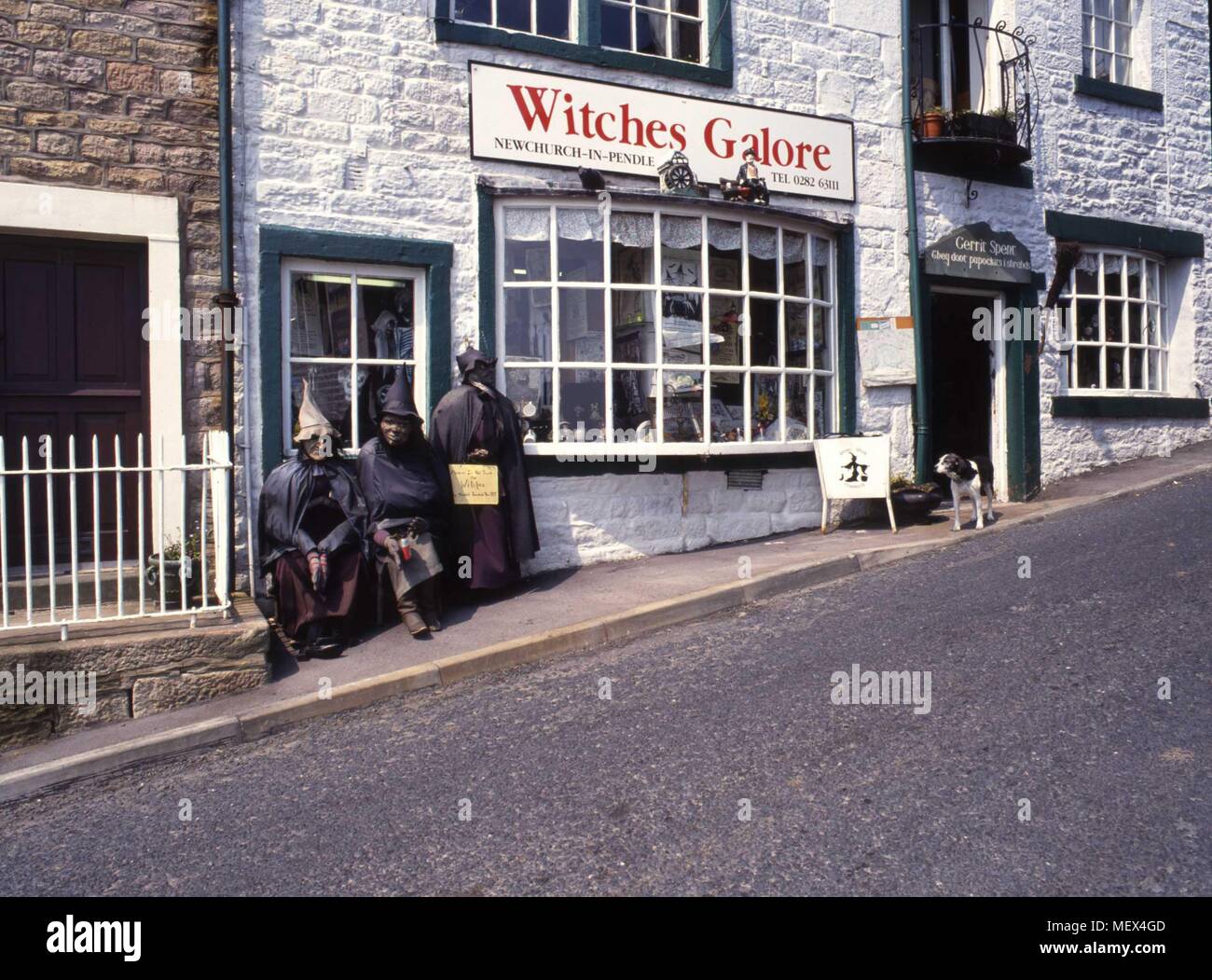 Witches Galore shop, Newchurch-in-Pendle, Pendle, Lancashire, England Stock Photo