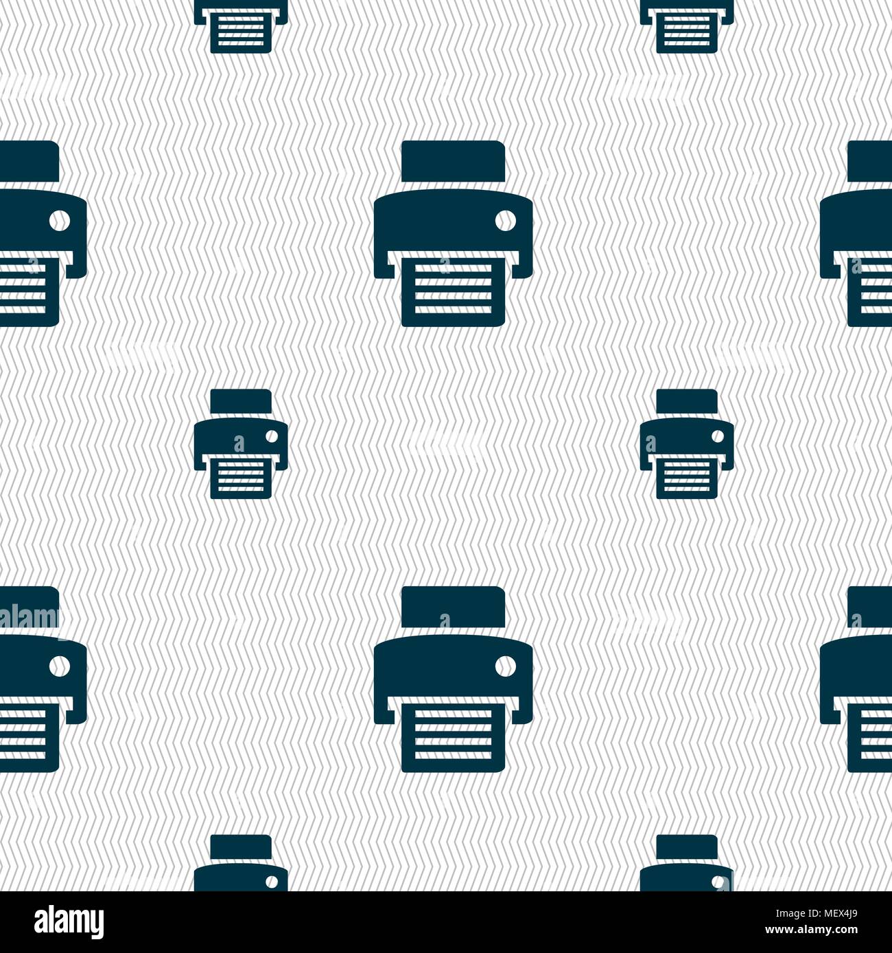 fax, printer icon sign. Seamless pattern with geometric texture. Vector illustration Stock Vector