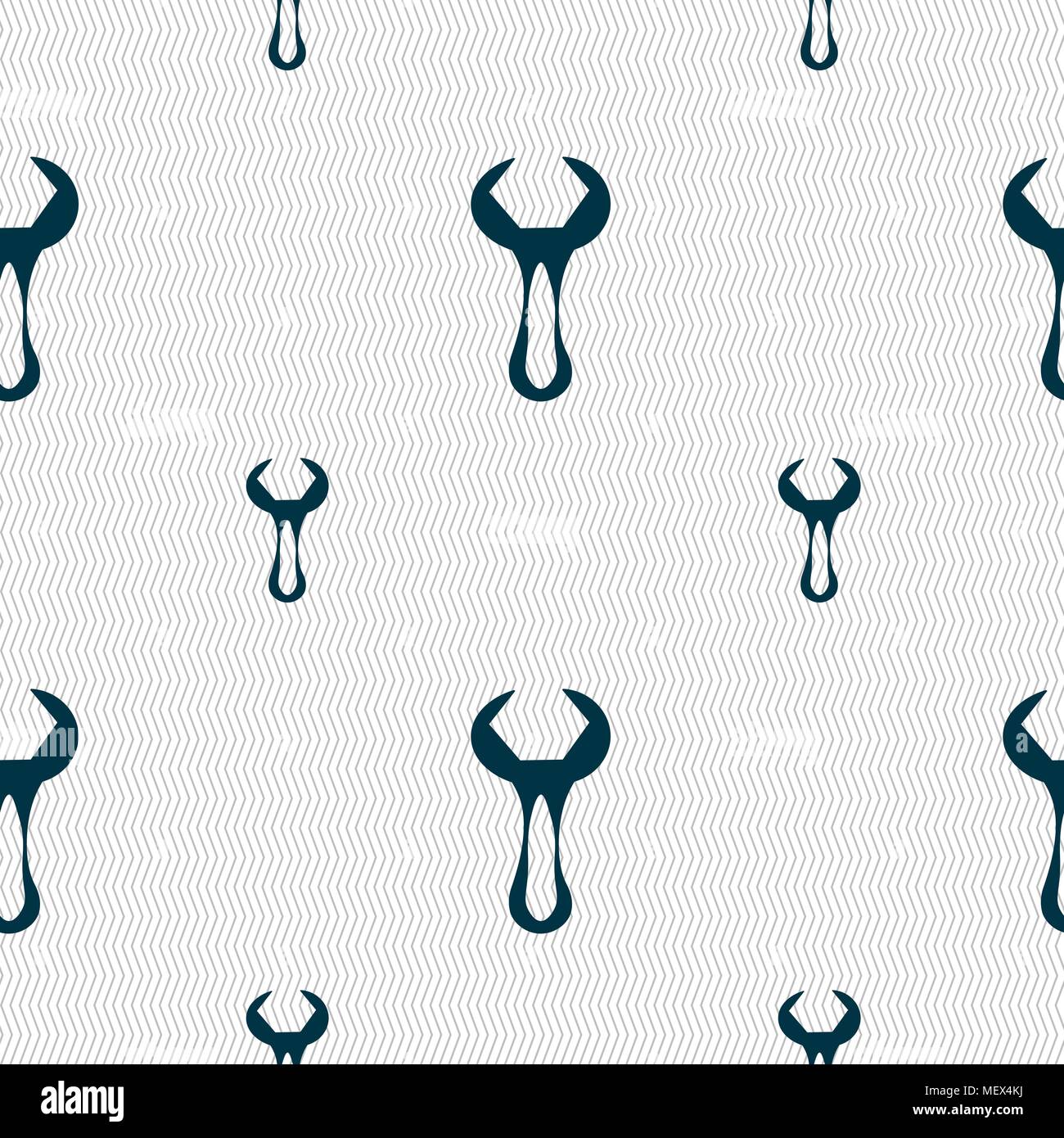 wrench icon sign. Seamless pattern with geometric texture. Vector illustration Stock Vector
