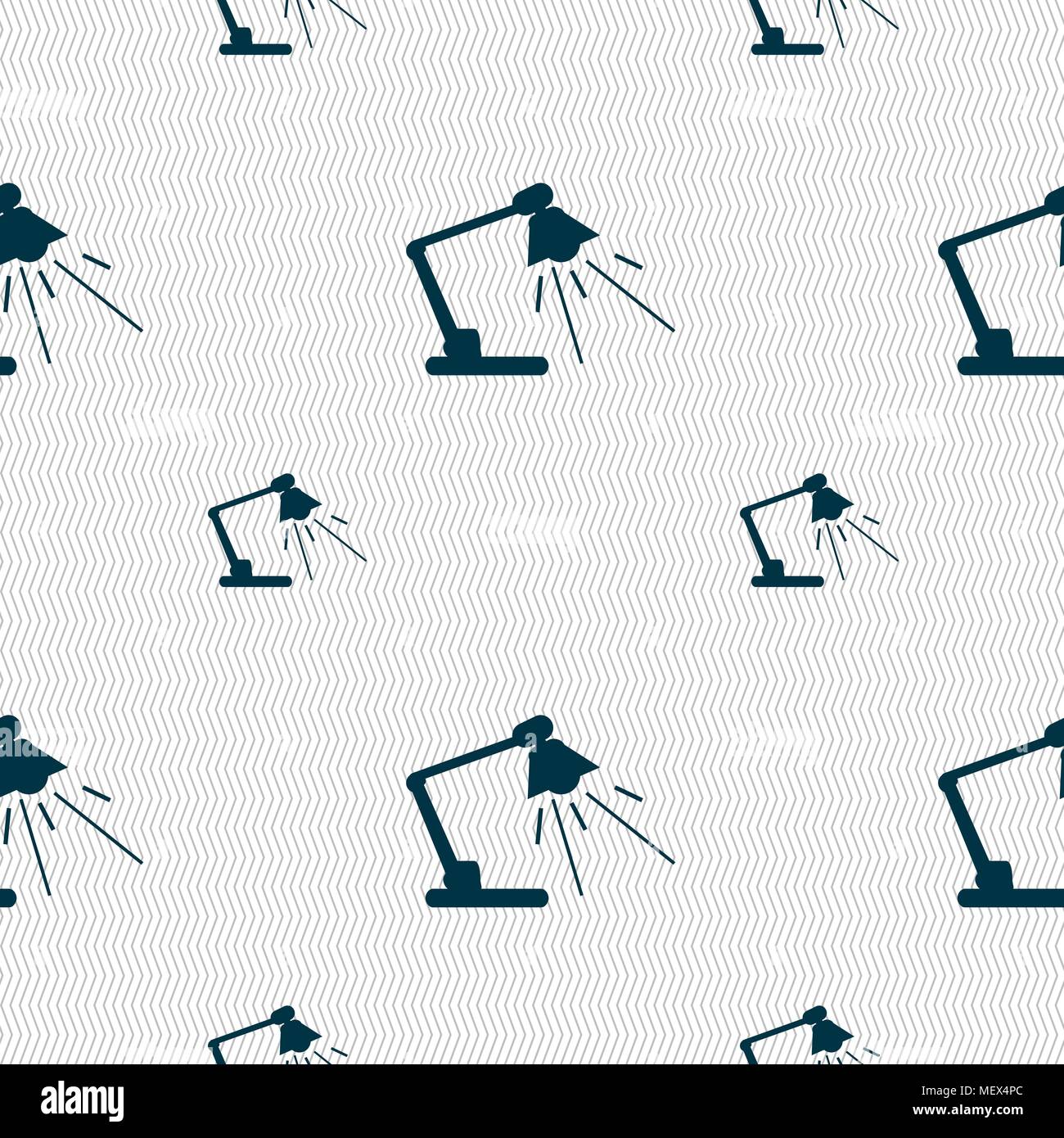 Reading-lamp icon sign. Seamless pattern with geometric texture. Vector illustration Stock Vector
