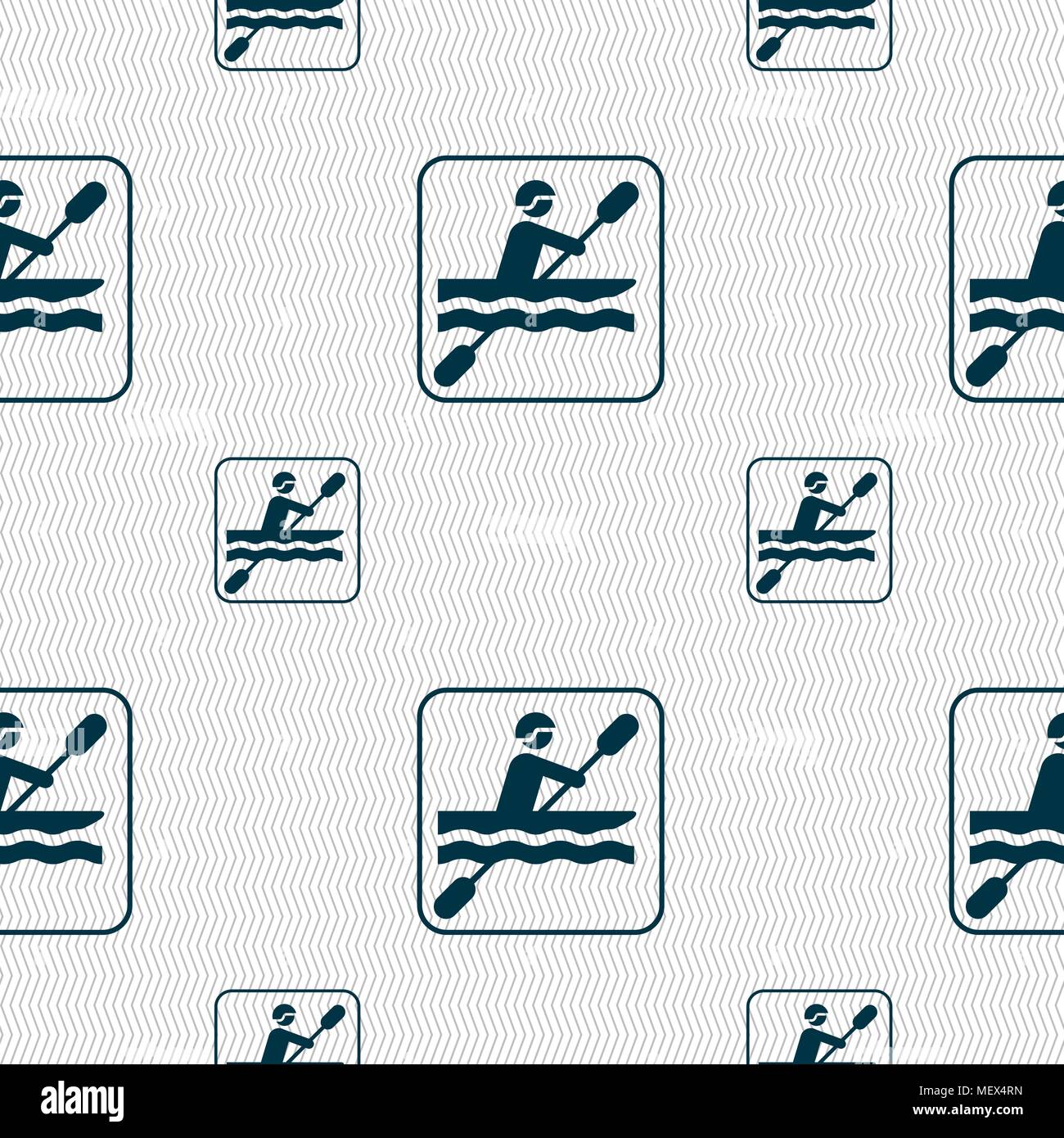 canoeing sign. Seamless pattern with geometric texture. Vector illustration Stock Vector