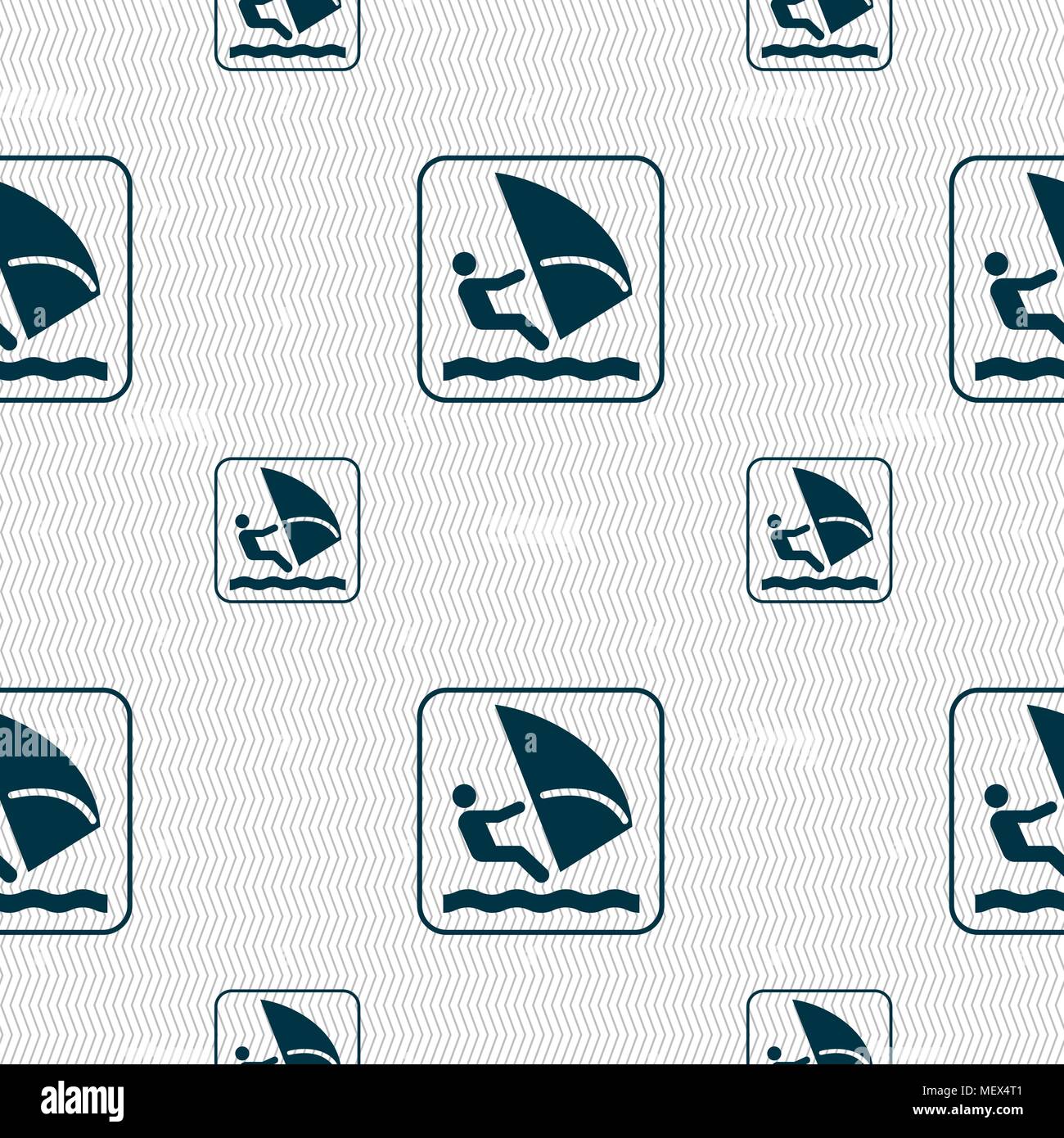 Windsurfing sign. Seamless pattern with geometric texture. Vector illustration Stock Vector