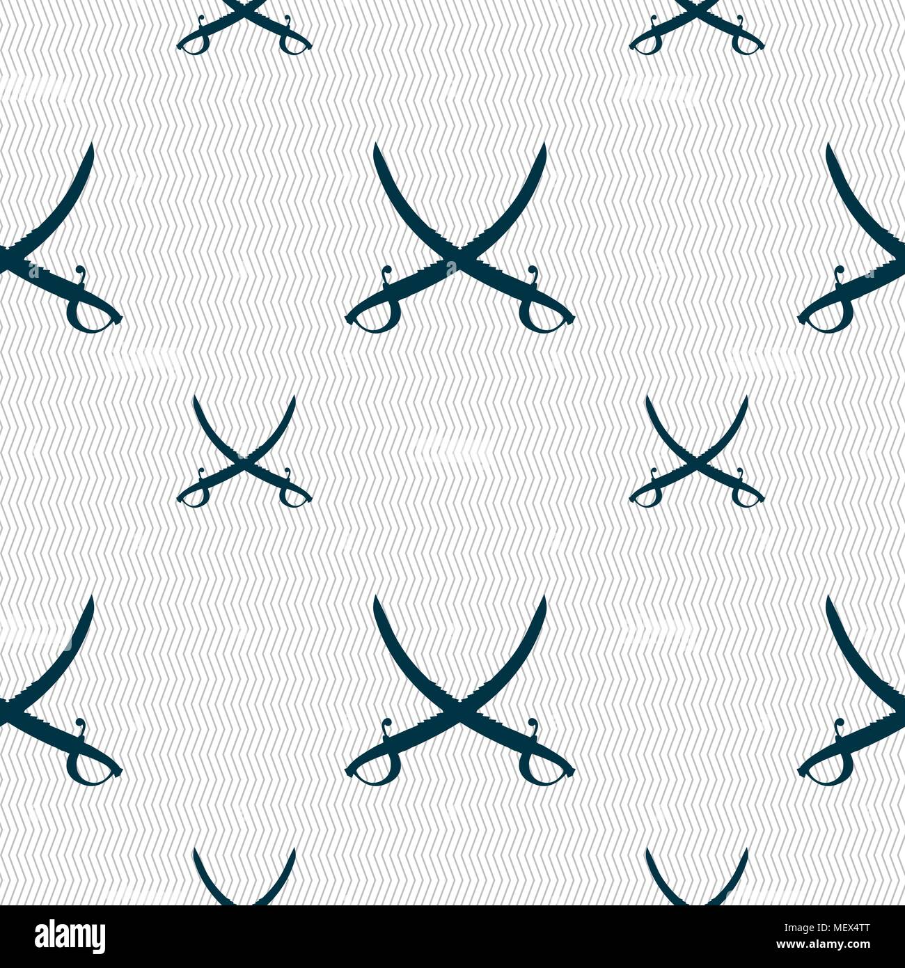 Crossed saber sign. Seamless pattern with geometric texture. Vector illustration Stock Vector
