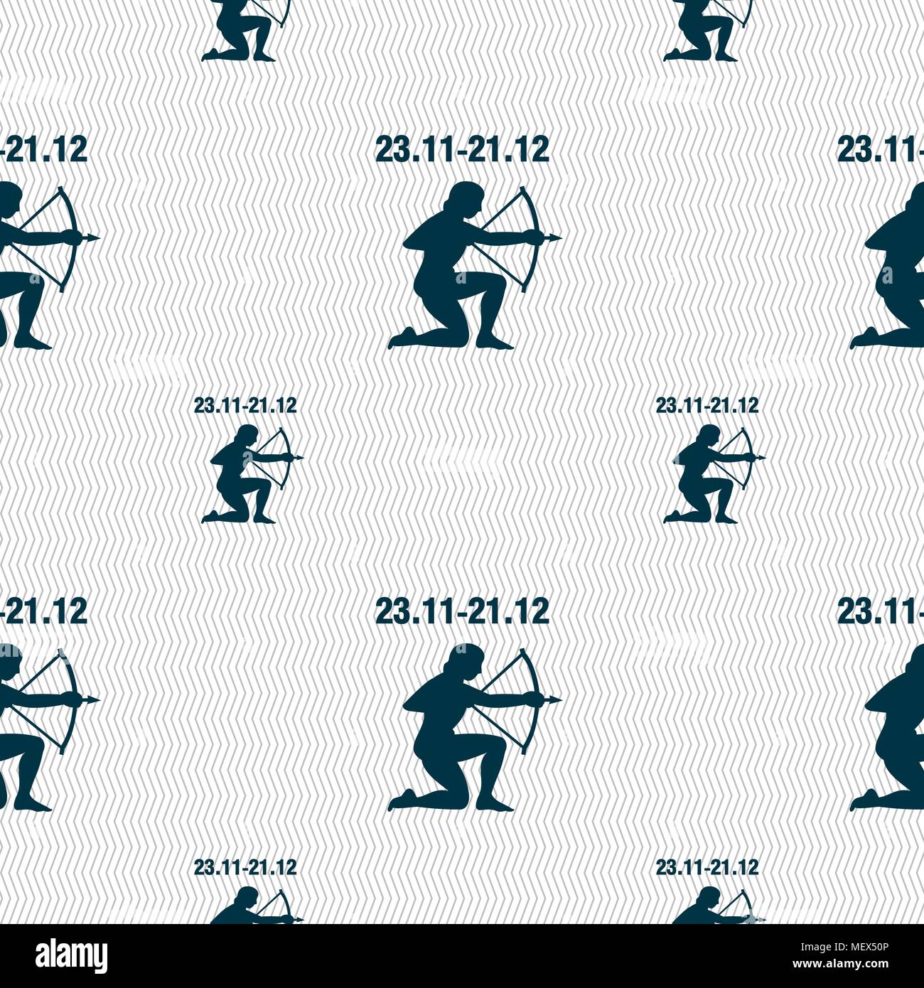 Sagittarius sign. Seamless pattern with geometric texture. Vector illustration Stock Vector