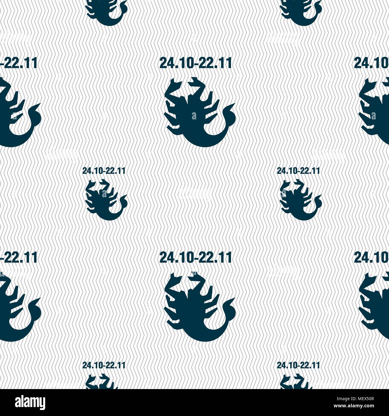 Scorpio sign. Seamless pattern with geometric texture. Vector illustration Stock Vector