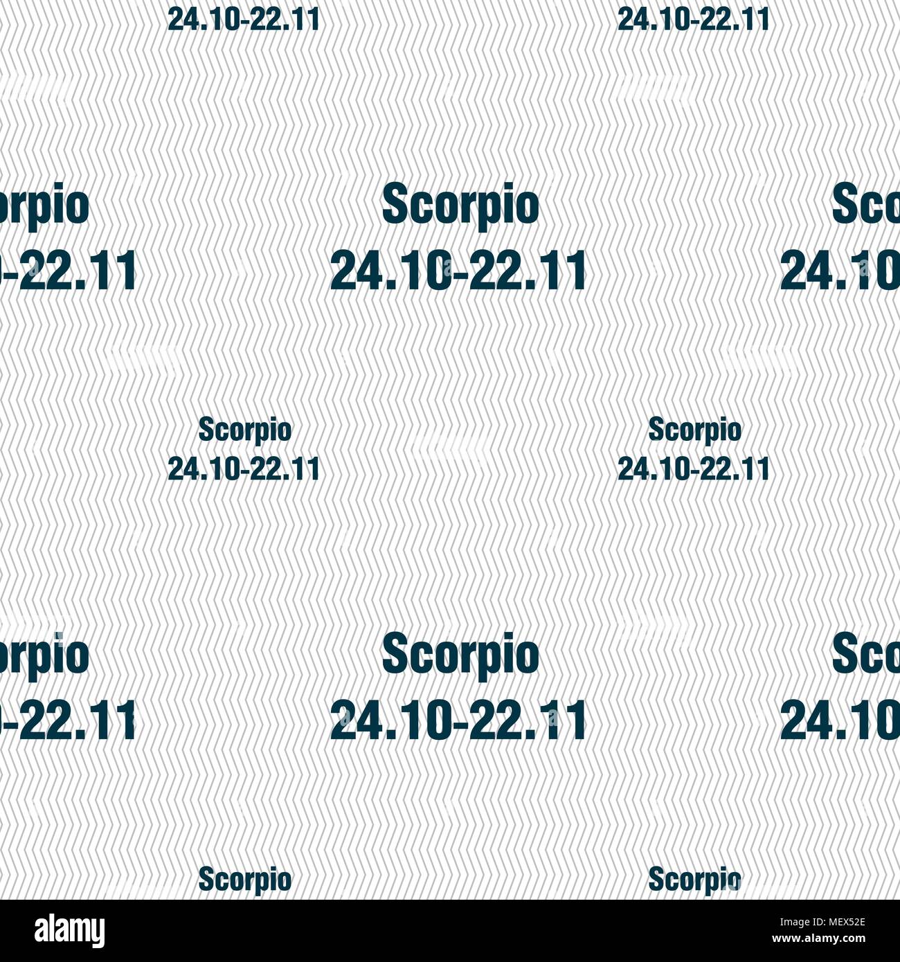 Scorpio sign. Seamless pattern with geometric texture. Vector illustration Stock Vector