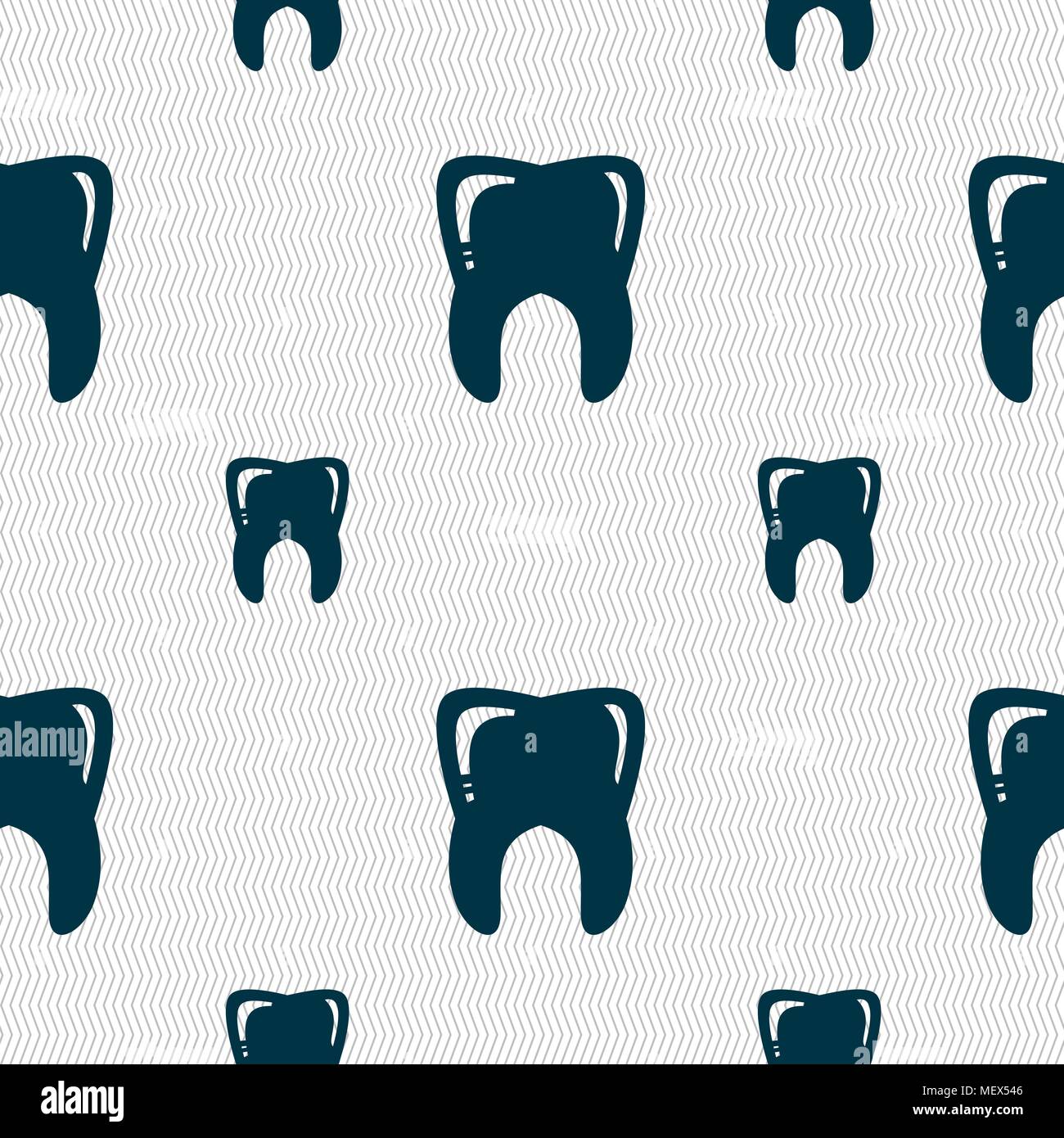 Tooth sign. Seamless pattern with geometric texture. Vector illustration Stock Vector