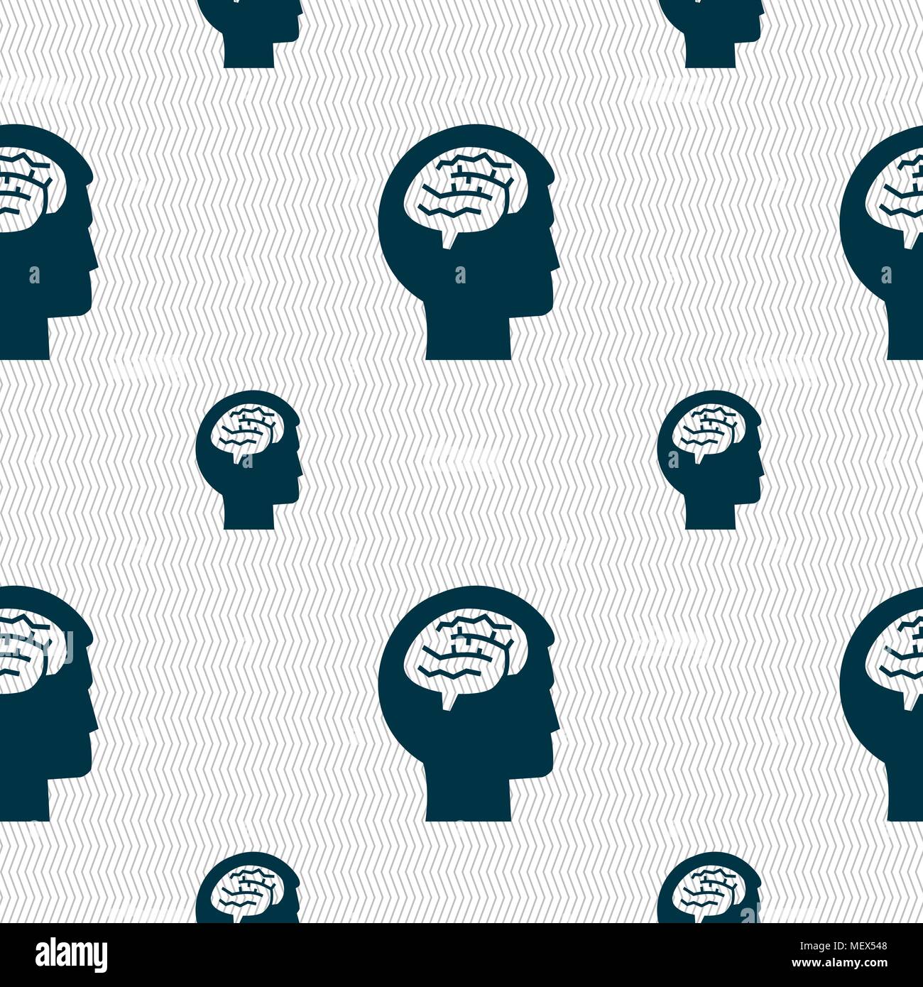 Brain sign. Seamless pattern with geometric texture. Vector illustration Stock Vector