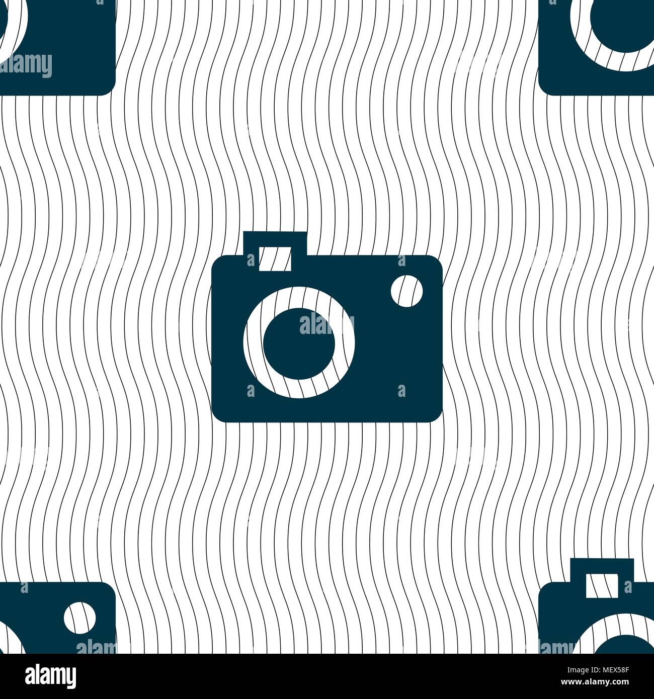 camera  icon sign. Seamless pattern with geometric texture. Vector illustration Stock Vector