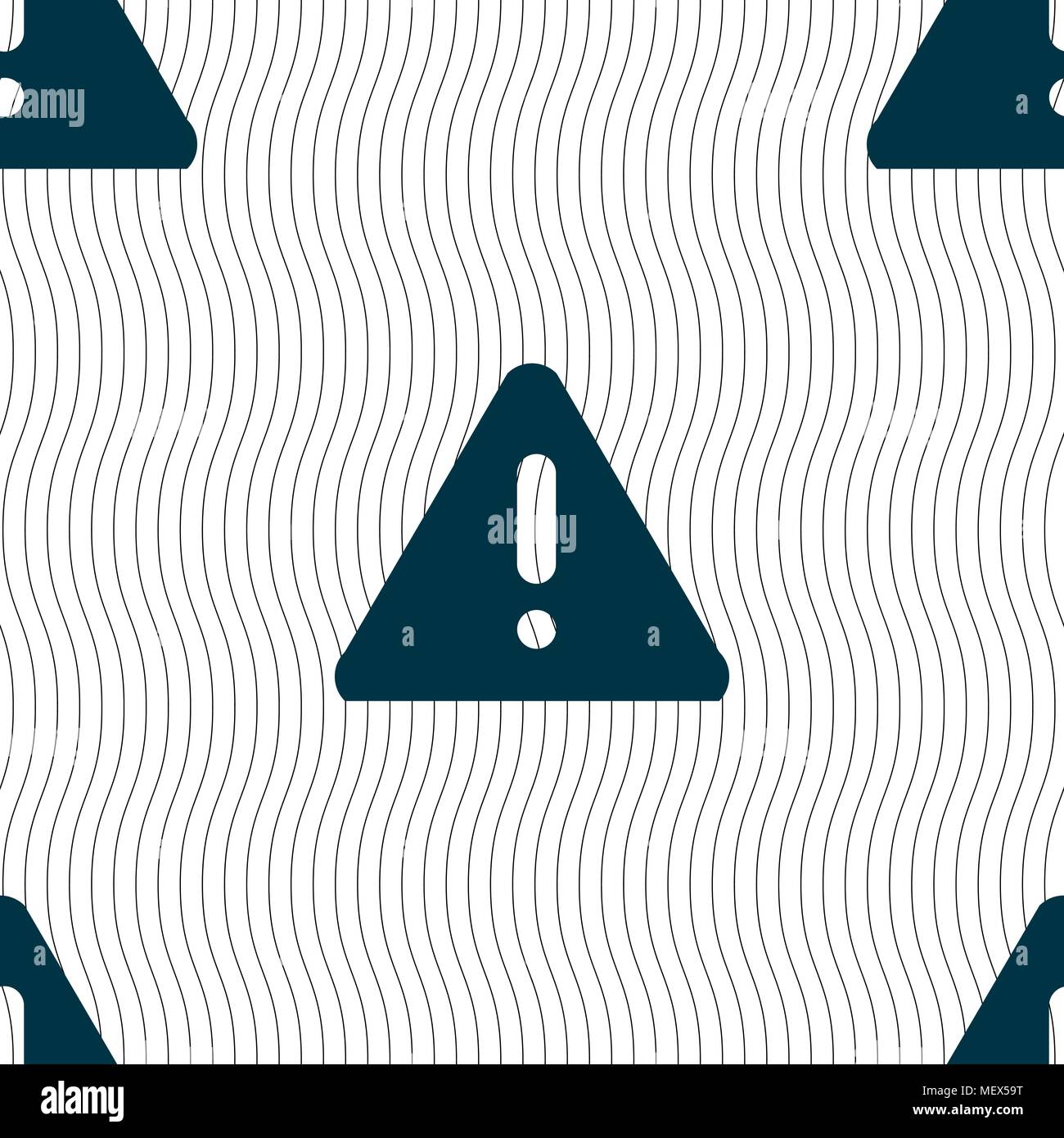 exclamation mark, Attention caution icon sign. Seamless pattern with geometric texture. Vector illustration Stock Vector