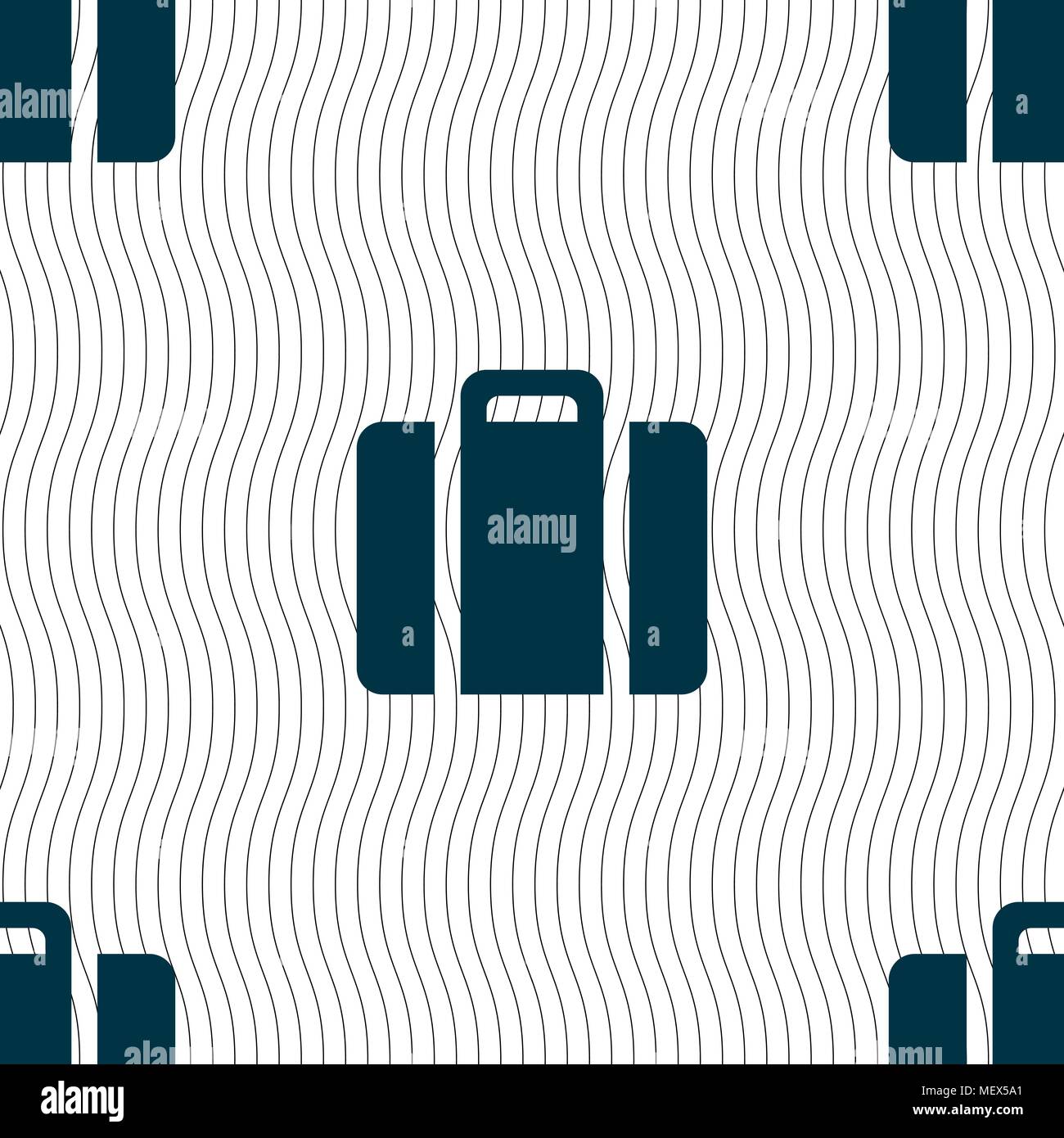 suitcase icon sign. Seamless pattern with geometric texture. Vector illustration Stock Vector