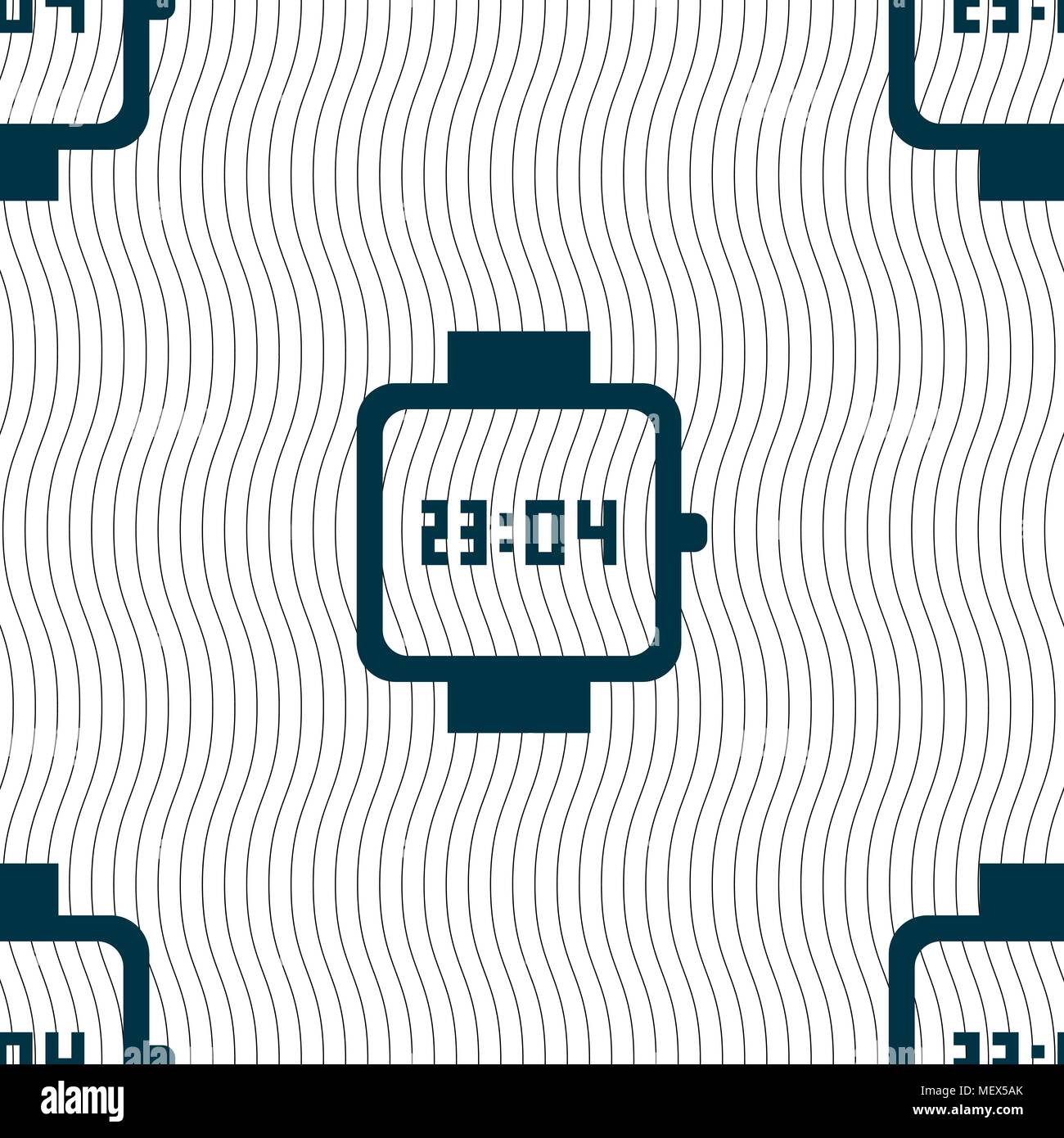 wristwatch icon sign. Seamless pattern with geometric texture. Vector illustration Stock Vector