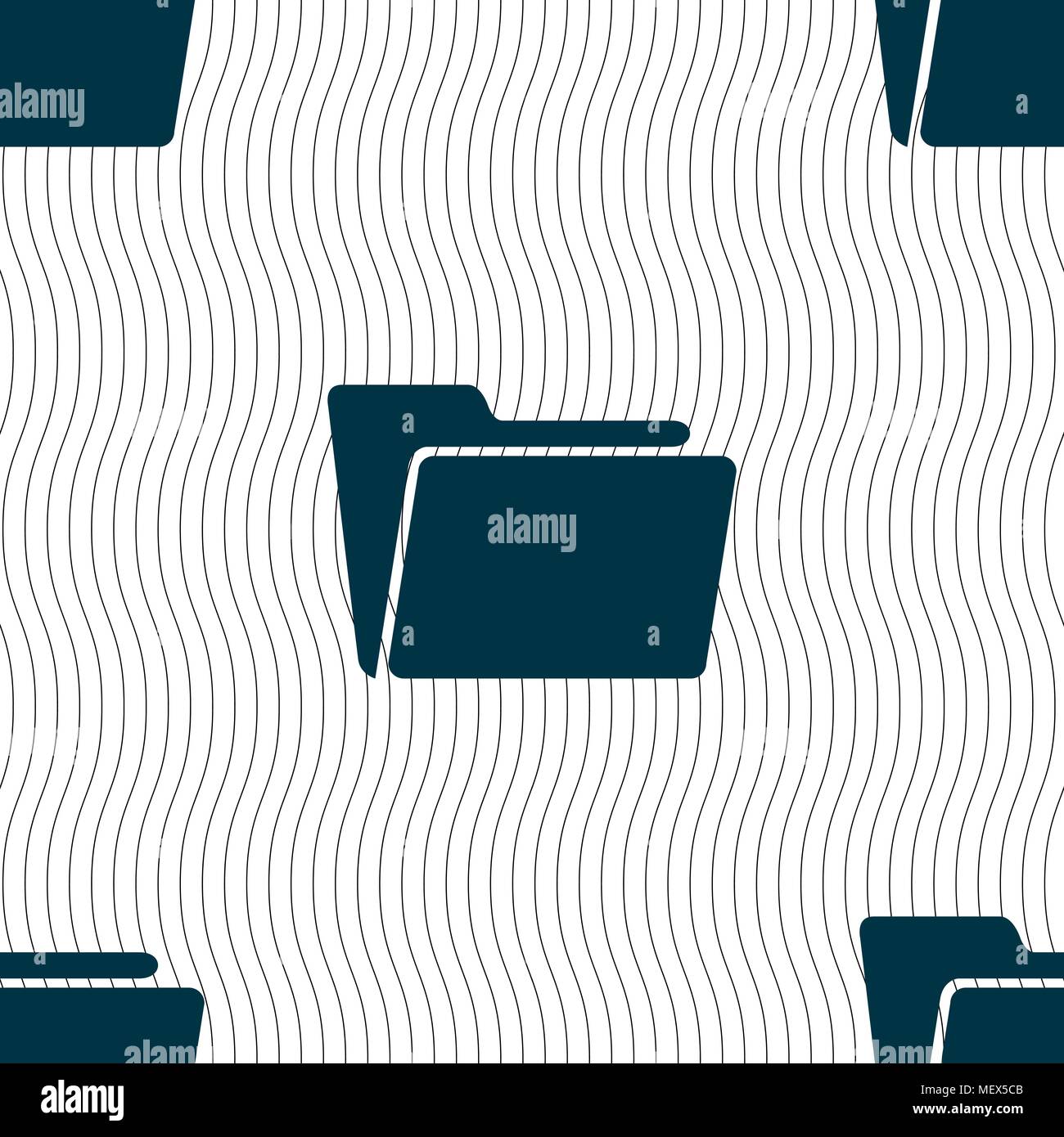 Folder icon sign. Seamless pattern with geometric texture. Vector illustration Stock Vector