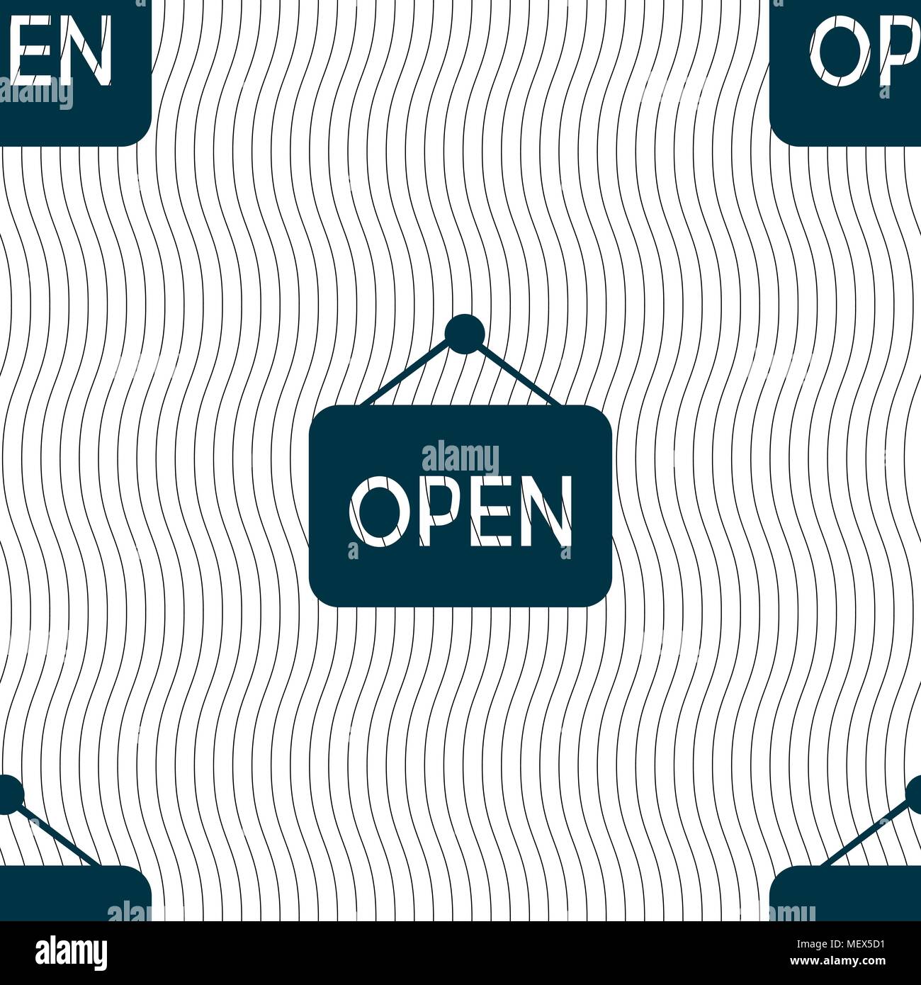 open icon sign. Seamless pattern with geometric texture. Vector illustration Stock Vector