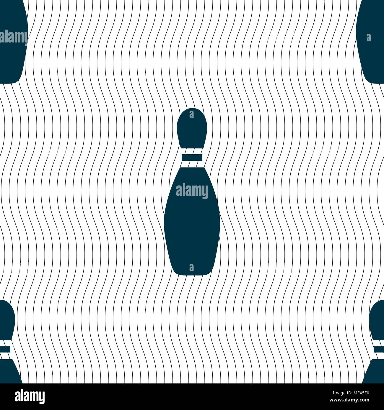 pin bowling icon sign. Seamless pattern with geometric texture. Vector illustration Stock Vector