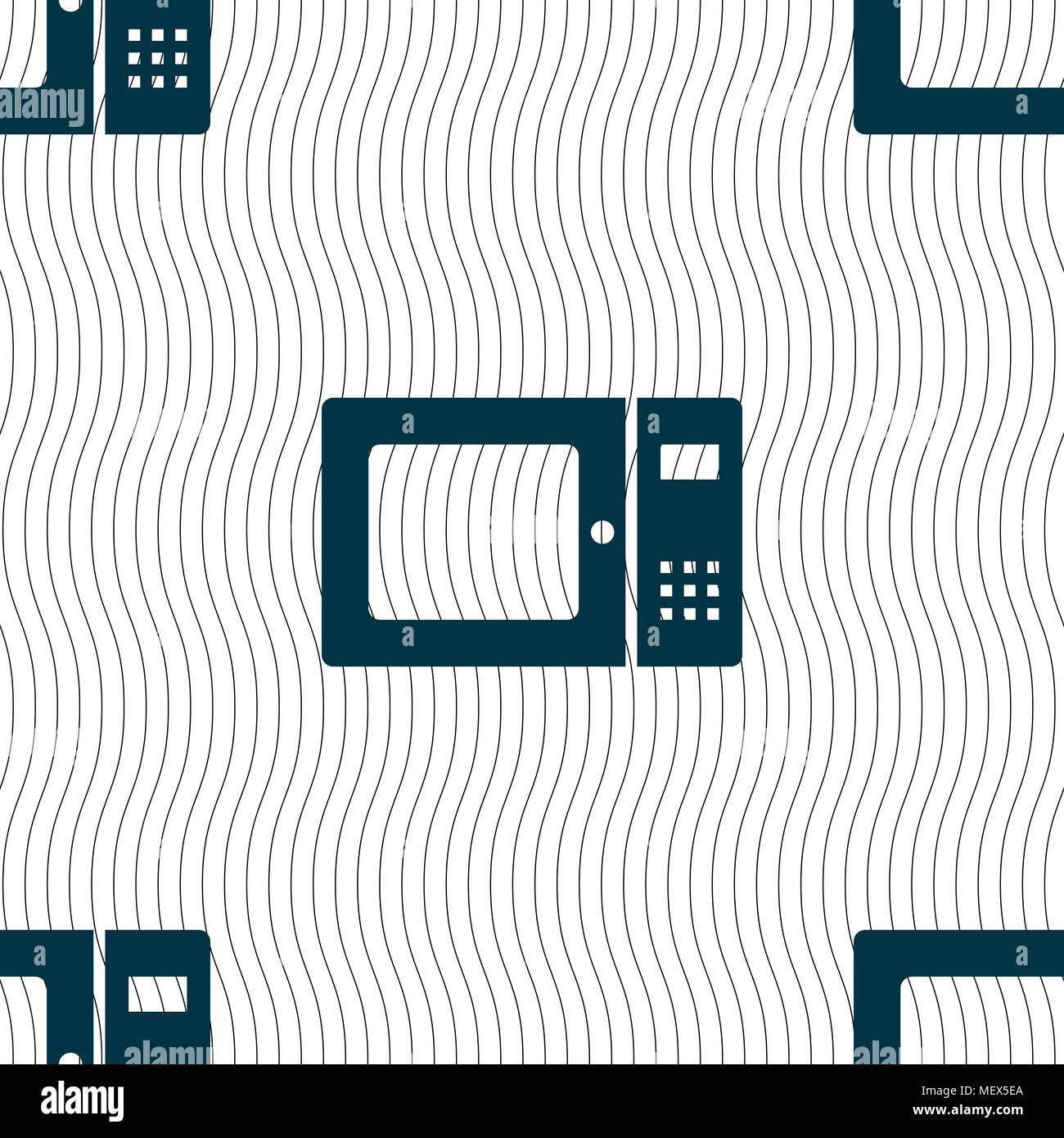 microwave icon sign. Seamless pattern with geometric texture. Vector illustration Stock Vector