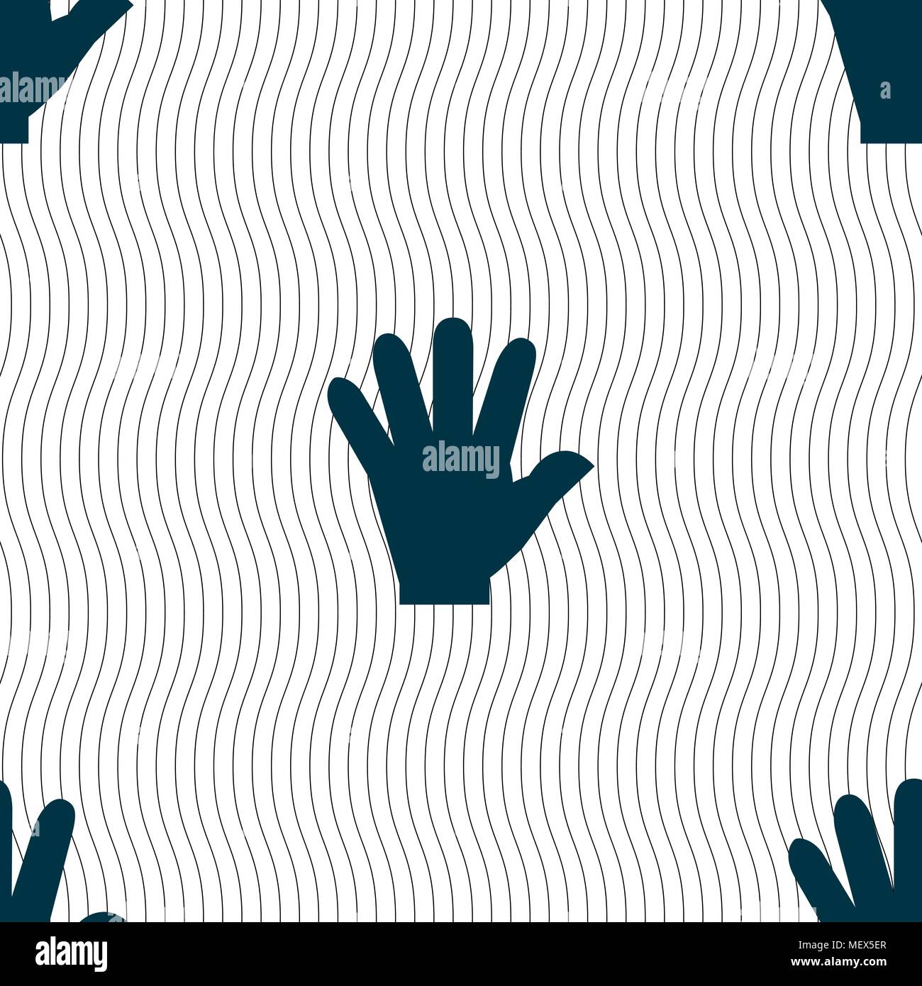 hand icon sign. Seamless pattern with geometric texture. Vector ...