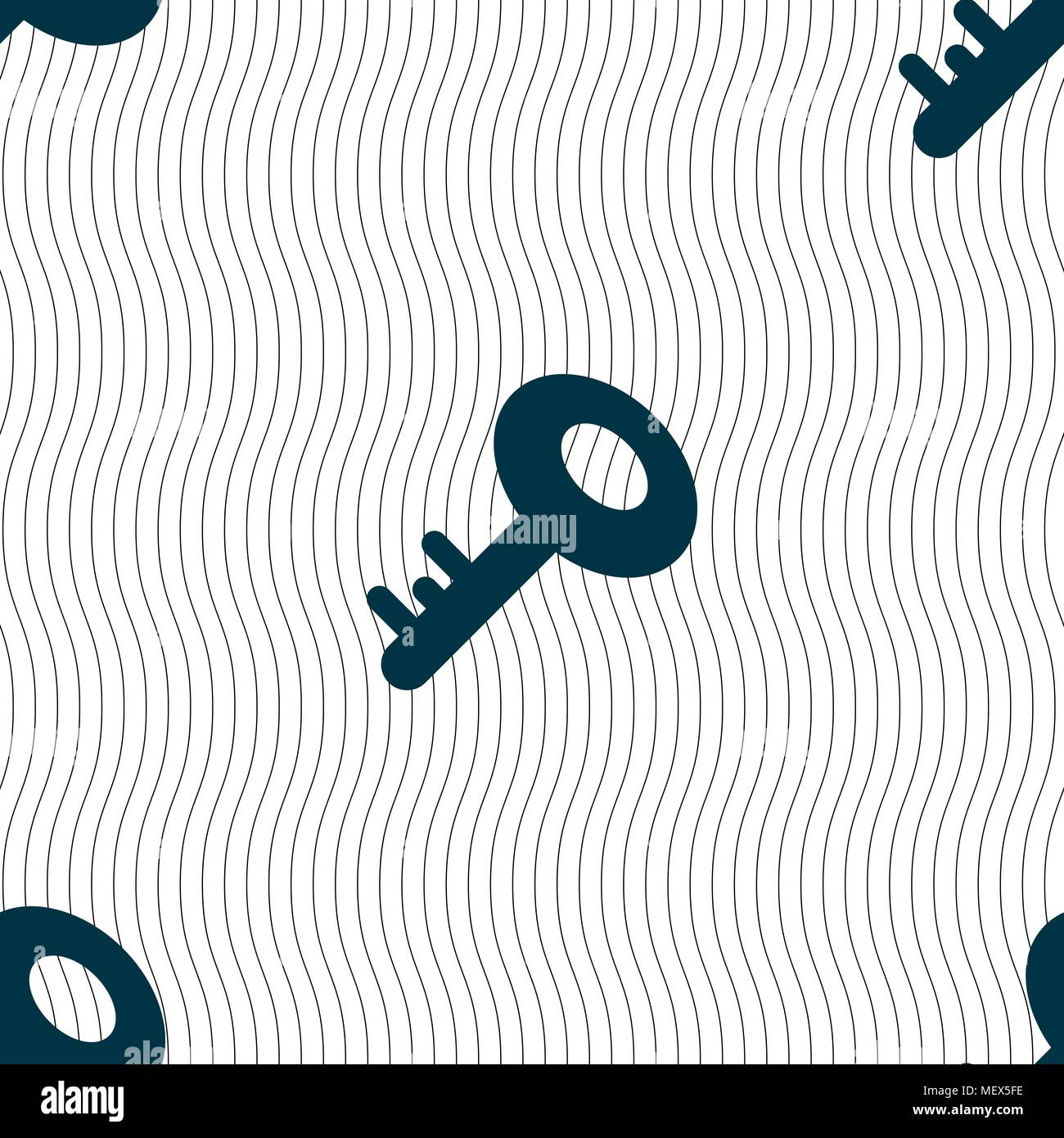 Key icon sign. Seamless pattern with geometric texture. Vector illustration Stock Vector