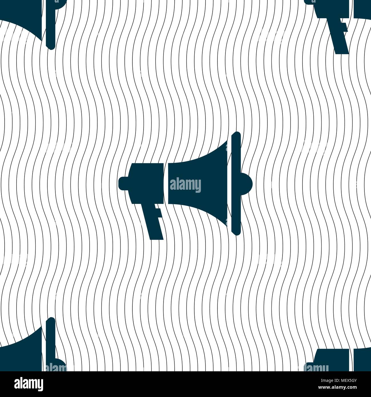 Gramophone web icon sign. Seamless pattern with geometric texture. Vector illustration Stock Vector