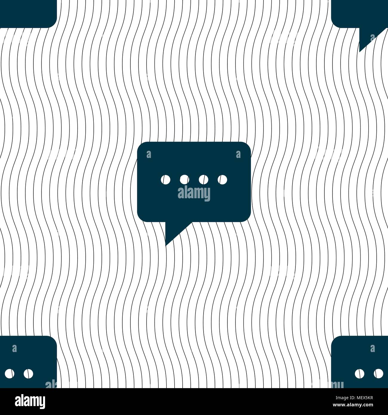 Speech bubbles icon sign. Seamless pattern with geometric texture. Vector illustration Stock Vector